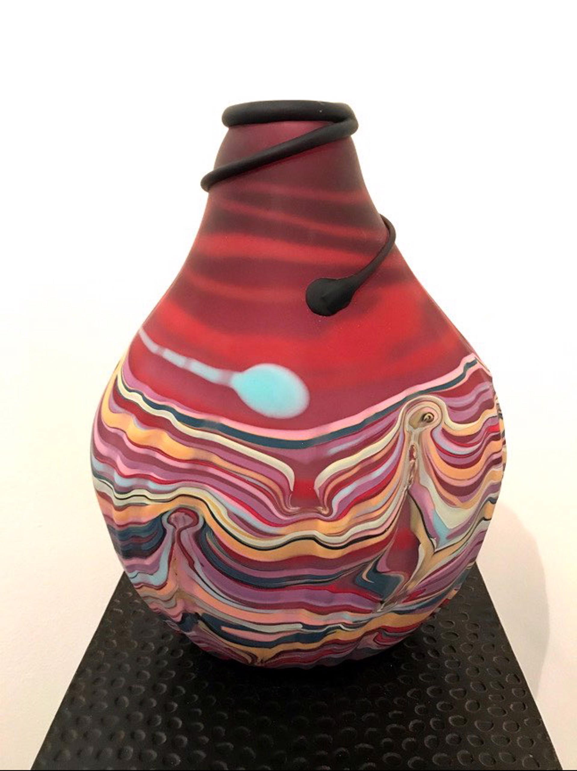 Red on Red Pot with Wrap by Rene Culler