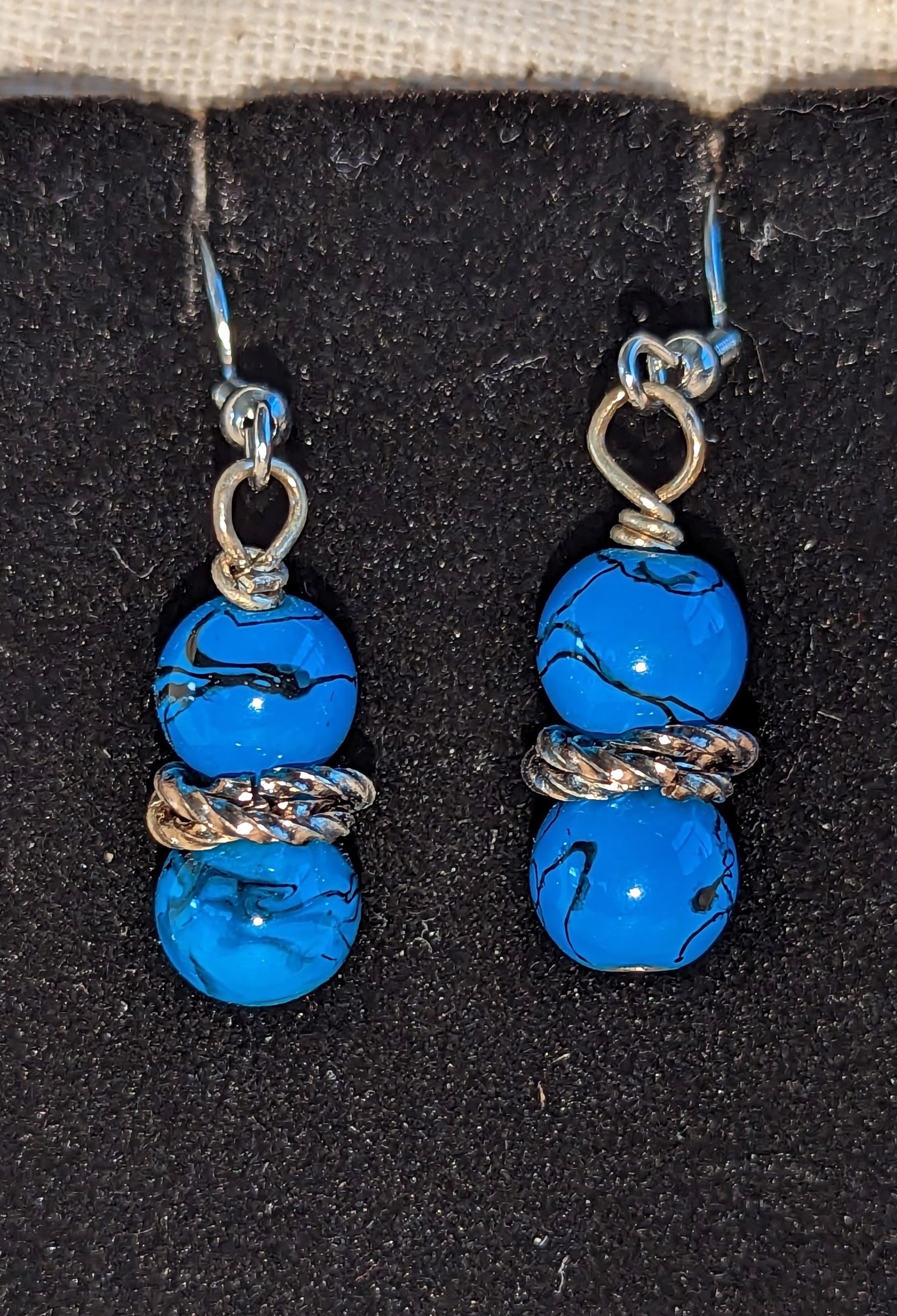 Blue Magnesite earrings by Betty Binder