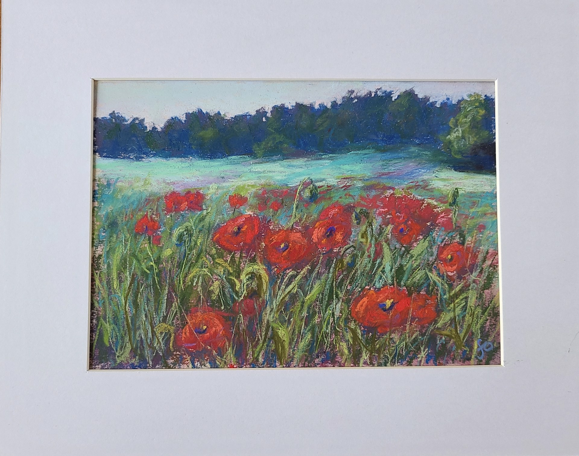 Poppy Field and Trees by Fannie Olsen