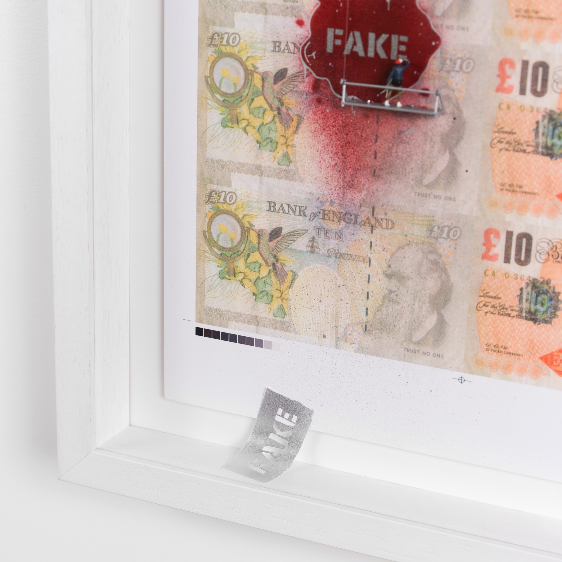 Fake - Di-Faked Tenner Sheet (Red/Silver) by Roy's People