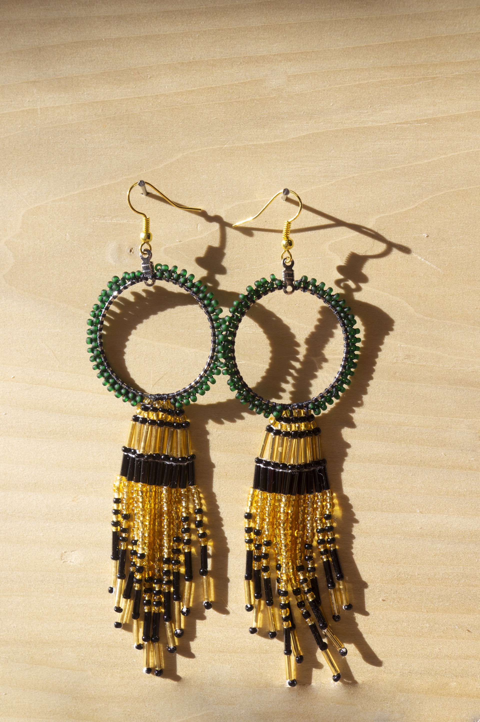 Green and Gold Earrings by Hattie Lee