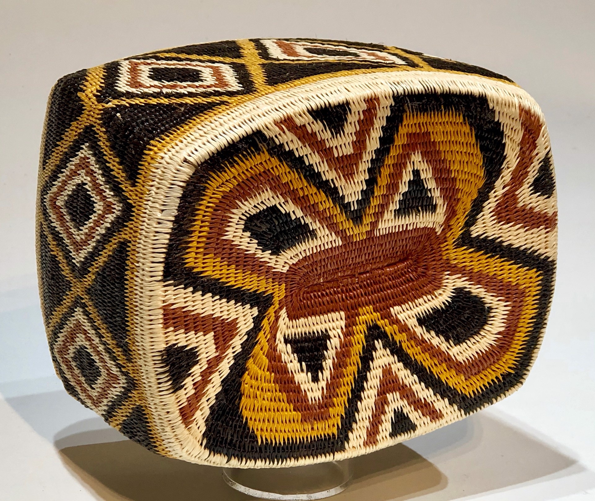 Gold, Black & Red Rectangle basket  by Wounaan & Embera Panama Rainforest Baskets Wounaan