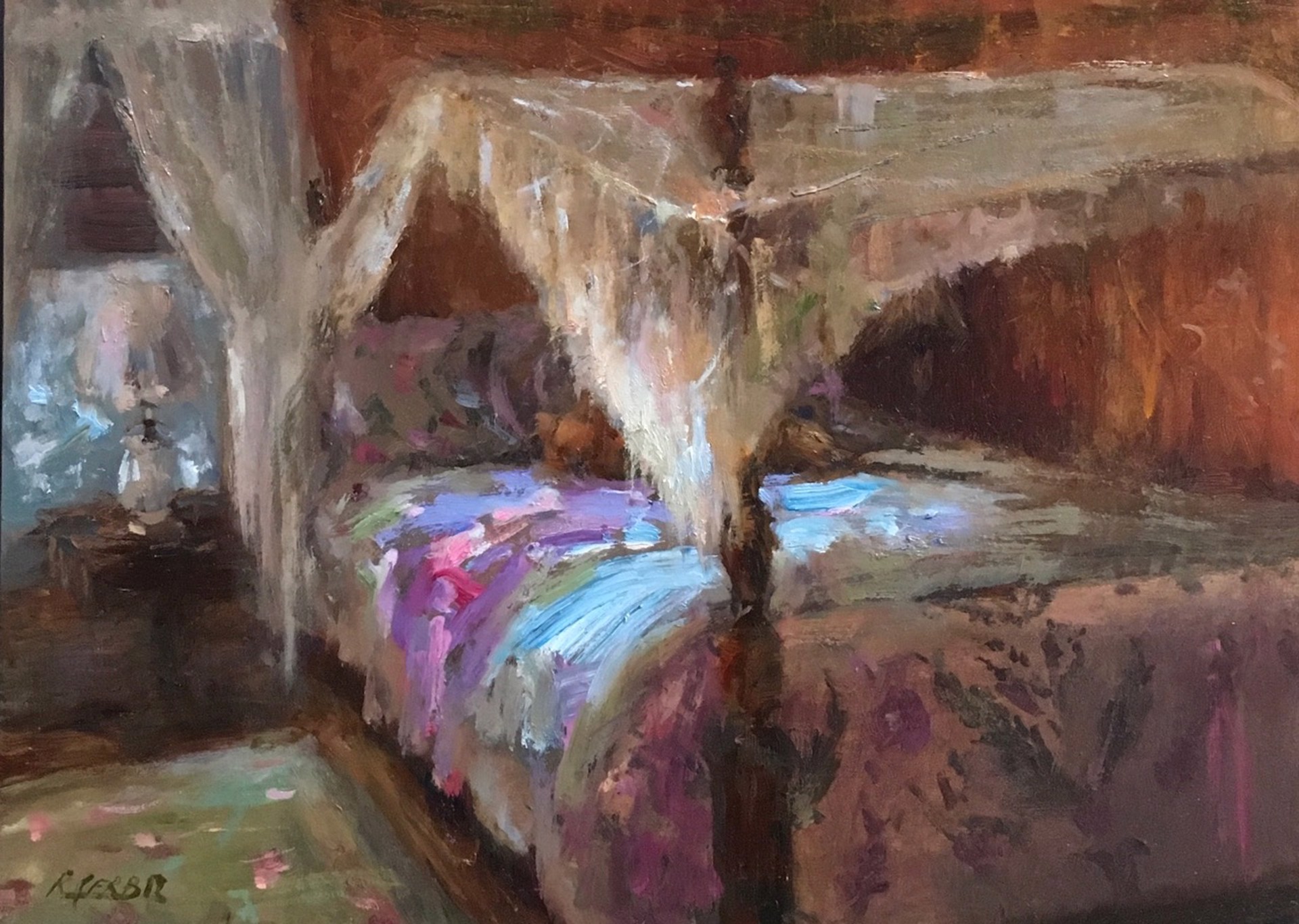 "The Dog's Bedroom" original oil painting by Rosanne Cebro.