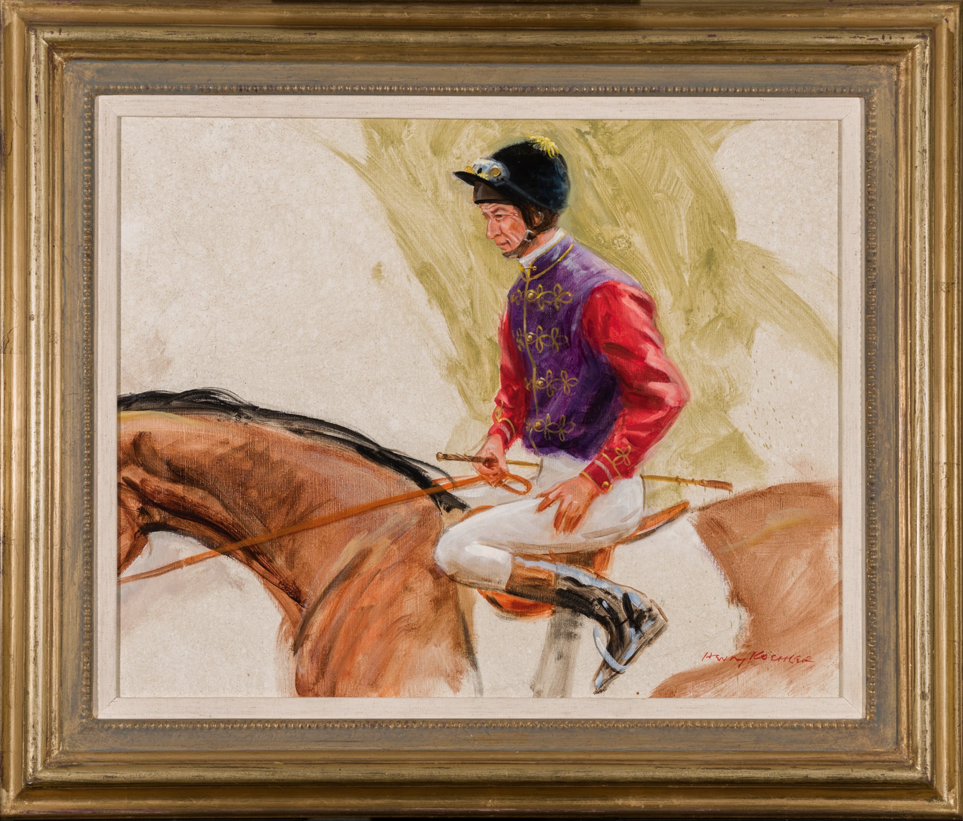 ROYAL COLOURS; LESTER PIGGOTT IN THE COLOURS OF HM THE QUEEN by Henry Koehler