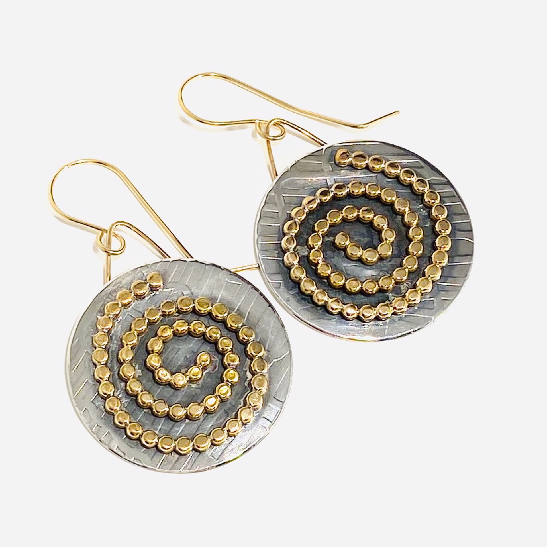 AB23-21 Siver Disc 14k GF Bead Earrings by Anne Bivens