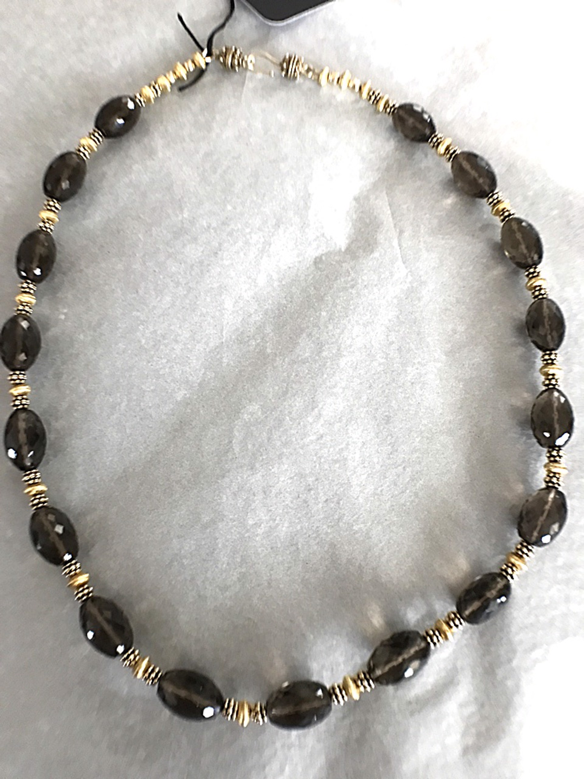 Necklace - Smokey Quartz & Gold Vermeil  #8674 by Bonnie Jaus