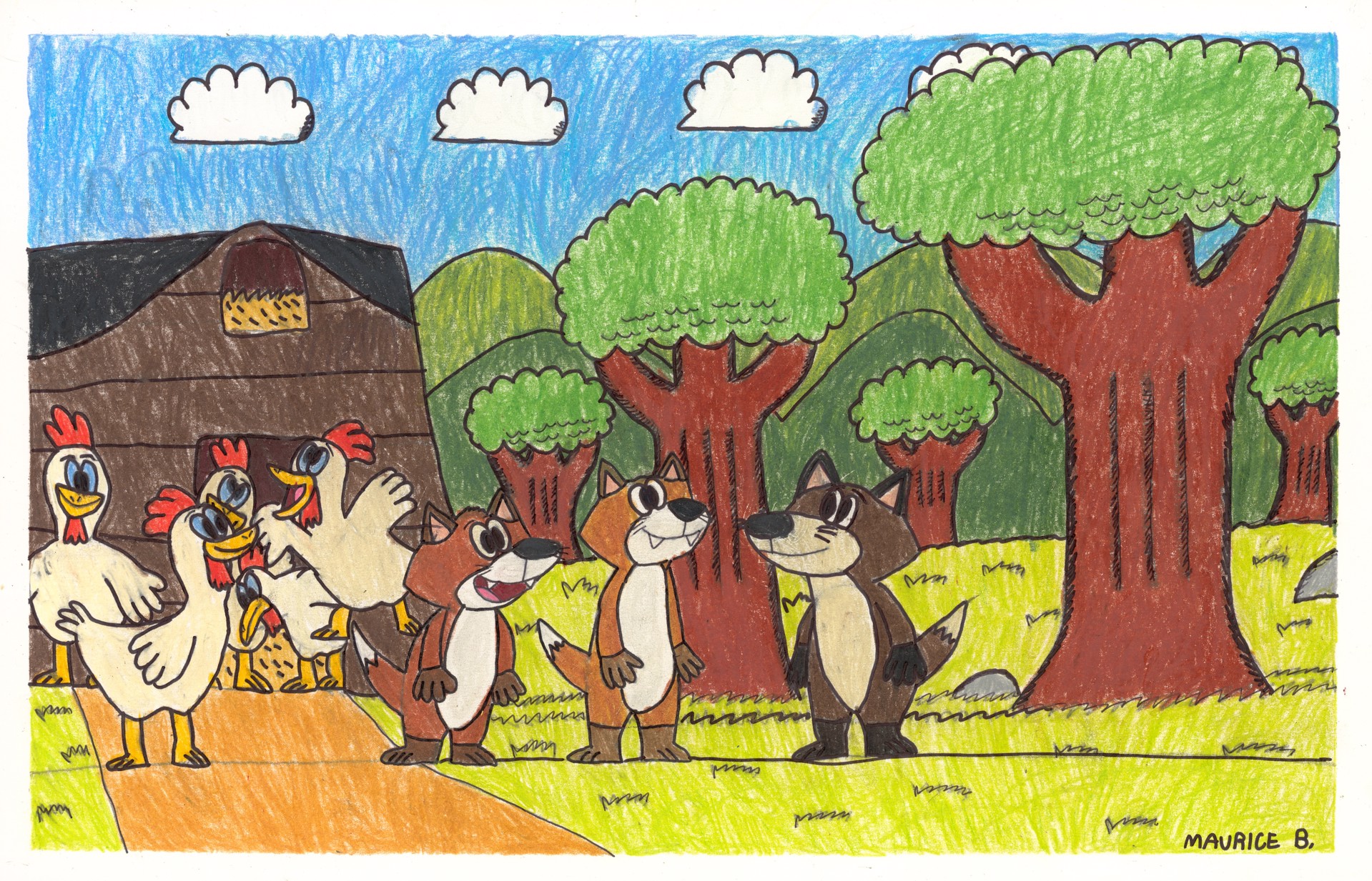 Fox and the Chickens by Maurice Barnes