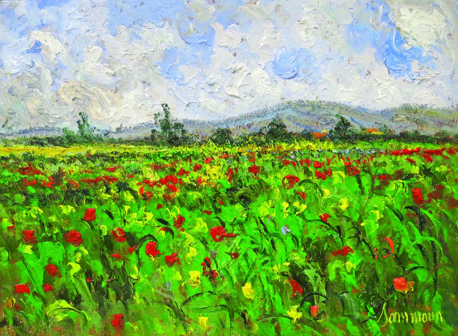 Poppies, Tuscany by Samir Sammoun
