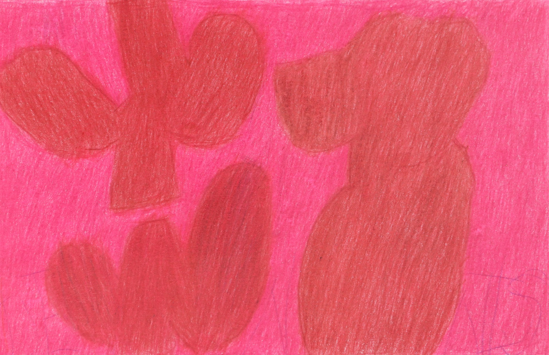 Red on Pink (digital print) by Dennis Quillin