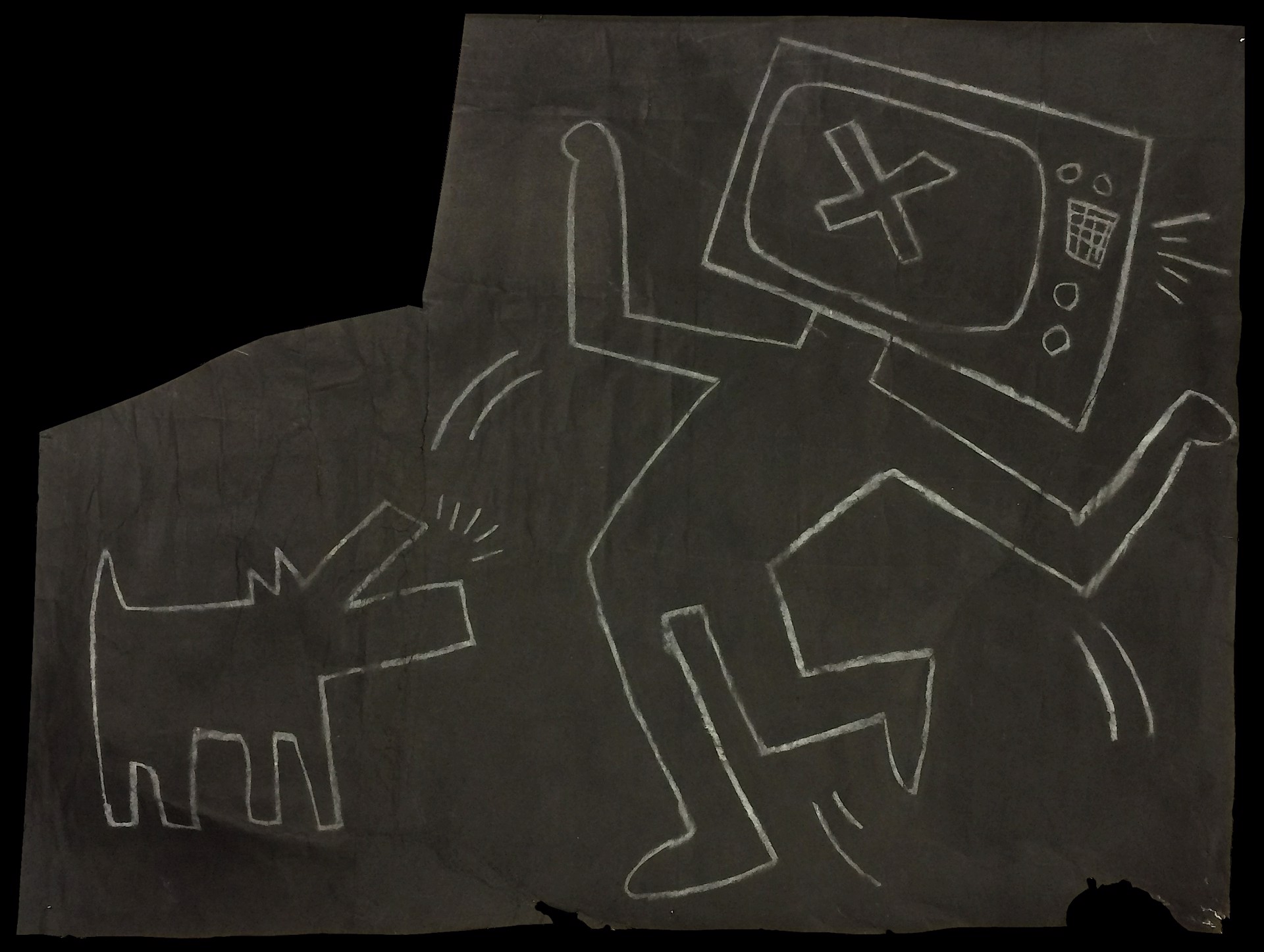 TV Man with Barking Dog by Keith Haring