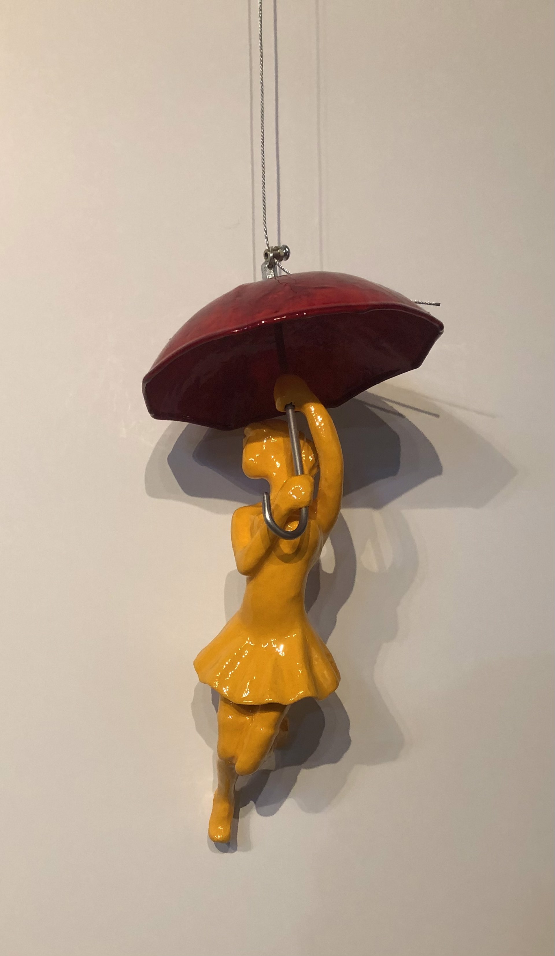 Ballerina with Umbrella (Red/ Yellow) by Ancizar Marin