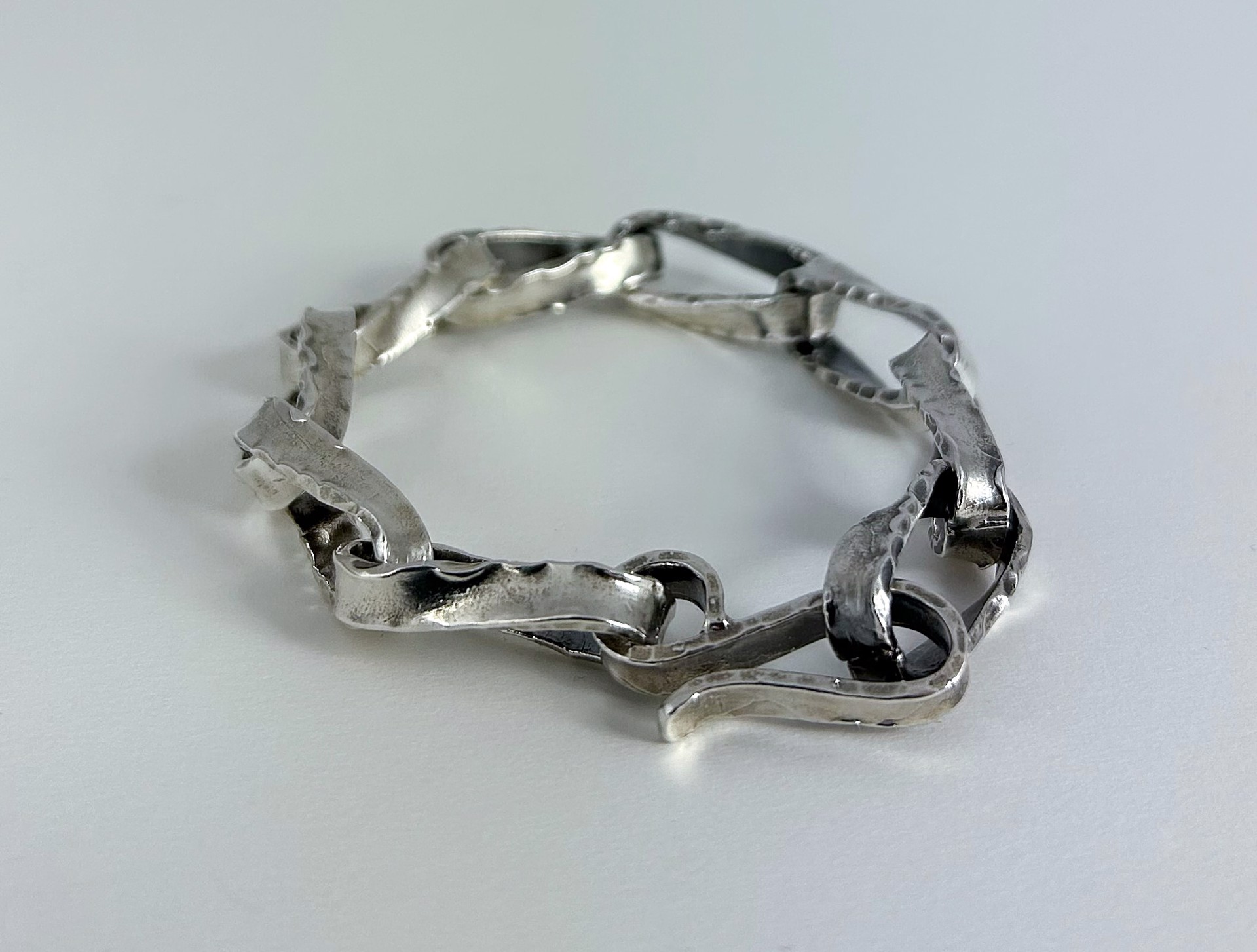 Large link rustic bracelet by Jeri Mitrani