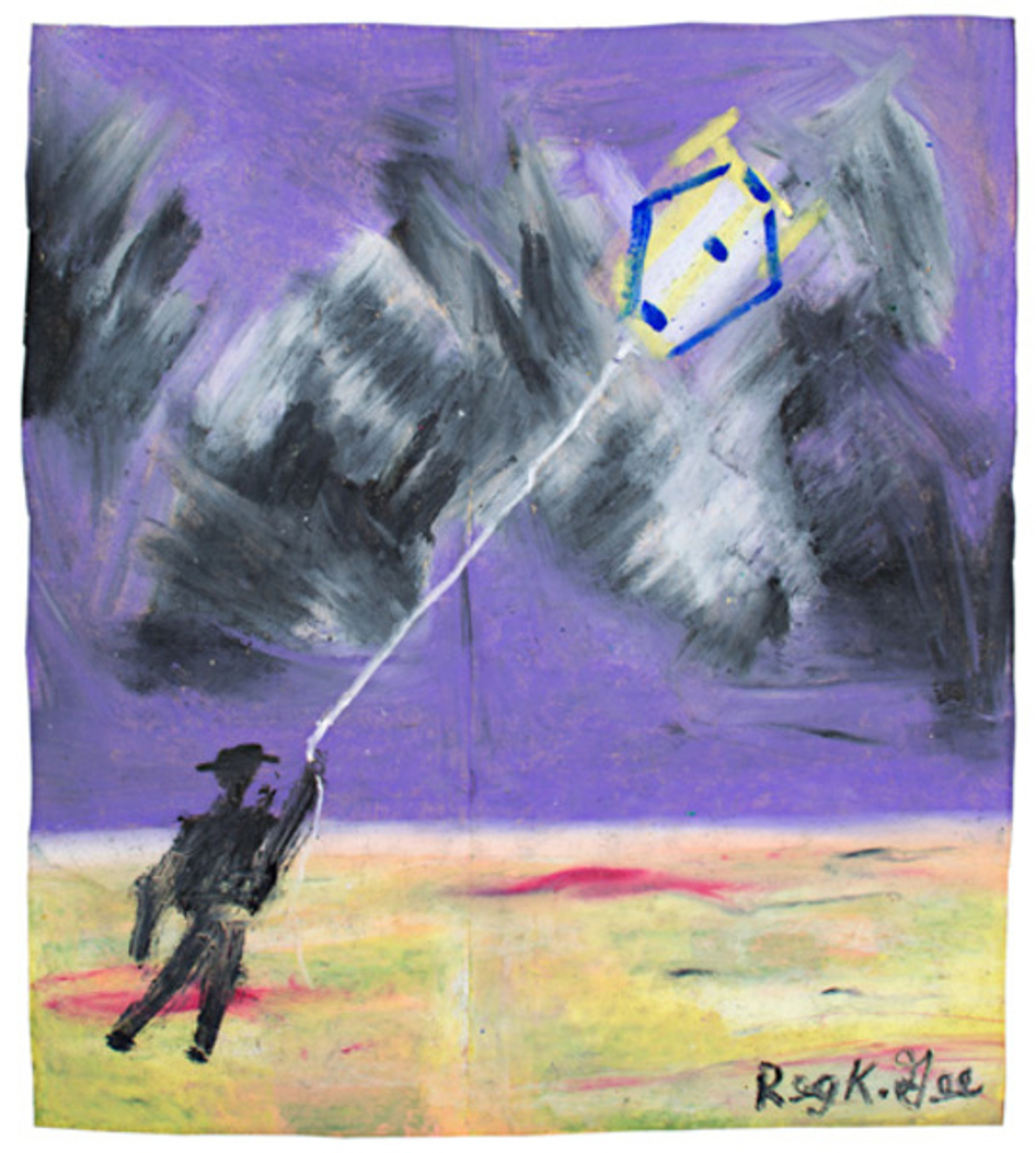 Figure with Kite by Reginald K. Gee