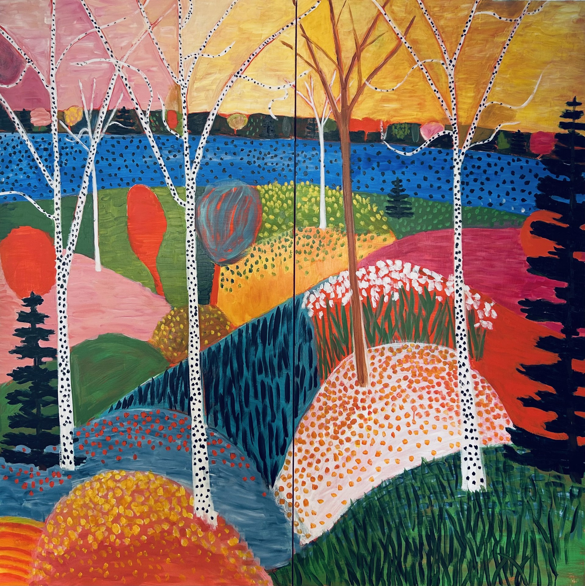 River Landscape by Jane Dahmen