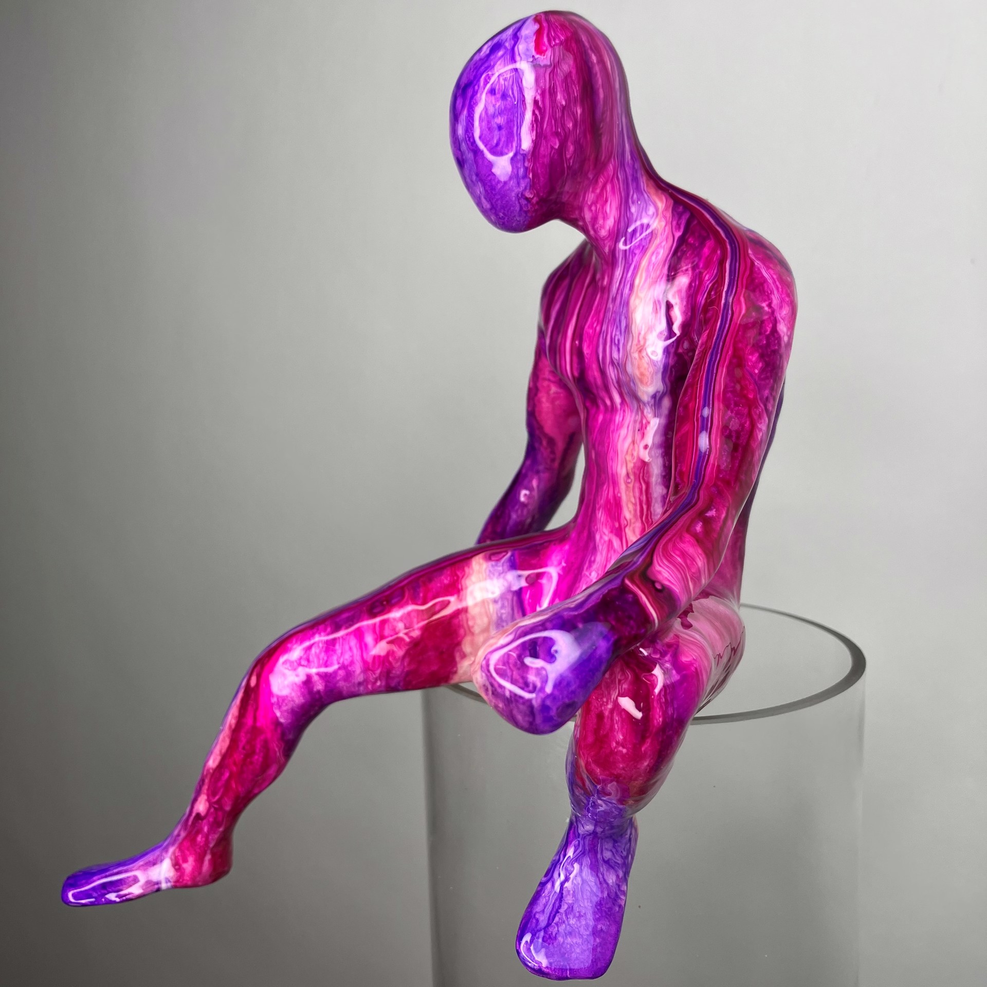 Seated Male Climber 19-HS ~ Position 19 in color Magenta Swirl by Ancizar Marin