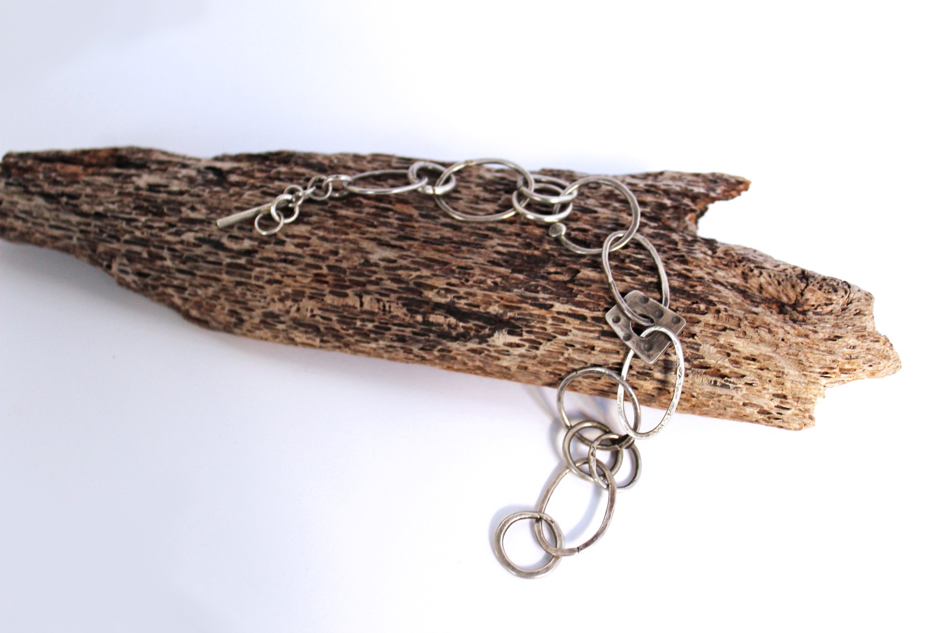 Sterling Dimpled Link Bracelet by Carol Hicks