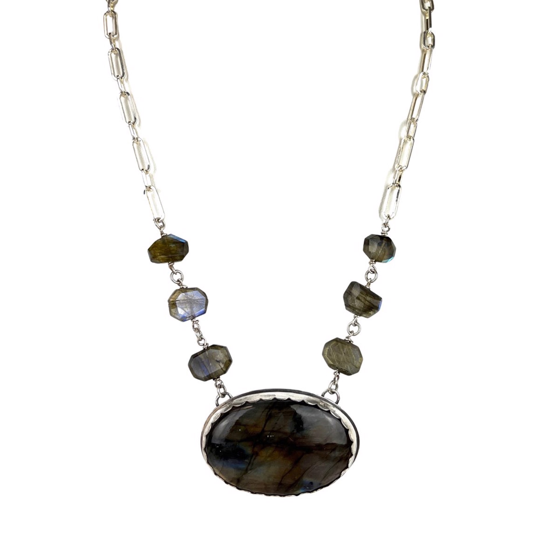 Labradorite and Sterling Silver Necklace by Nola Smodic