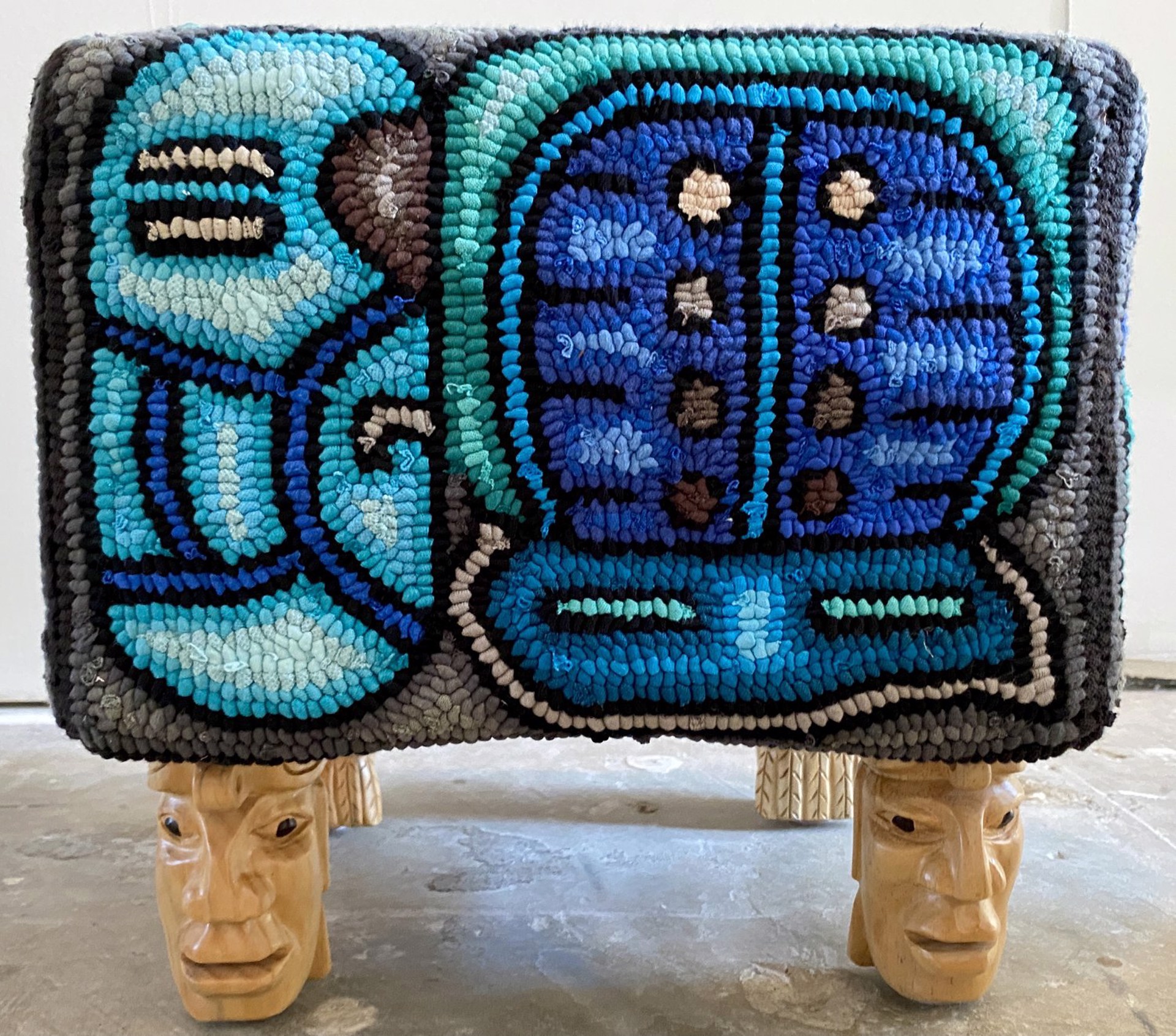 Blue Rug Stool by Multicolores