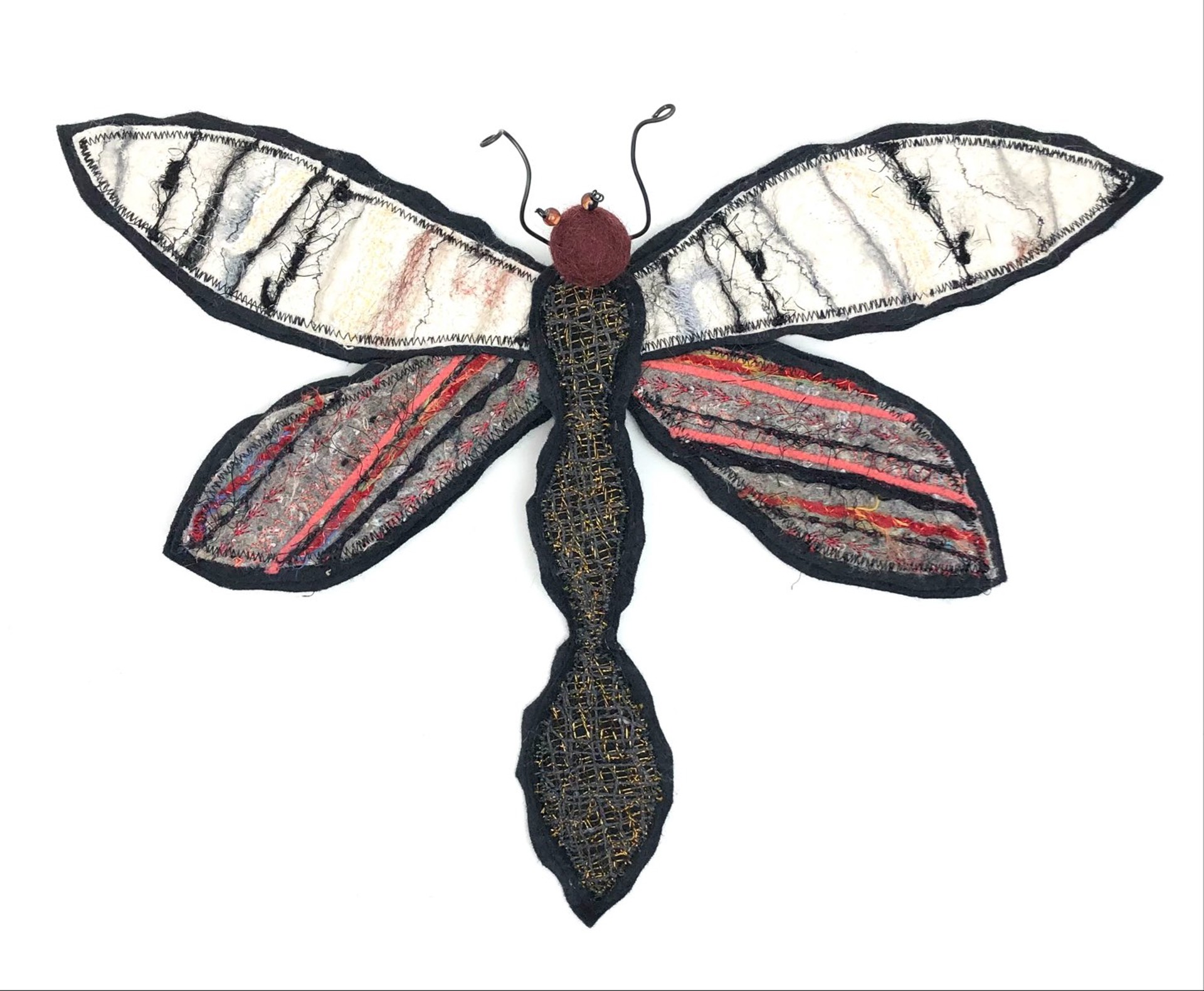 Fiber Art Dragonfly by Karen Linduska