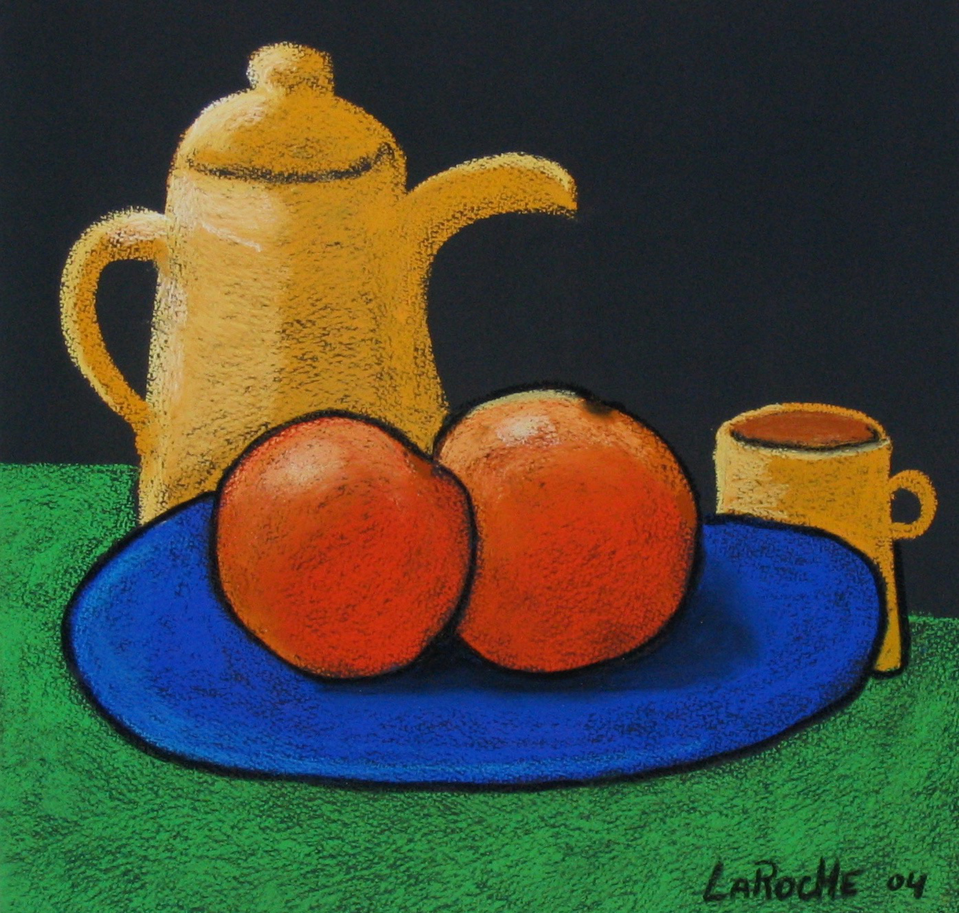 Coffee and Oranges -SOLD available for commission by Carole LaRoche