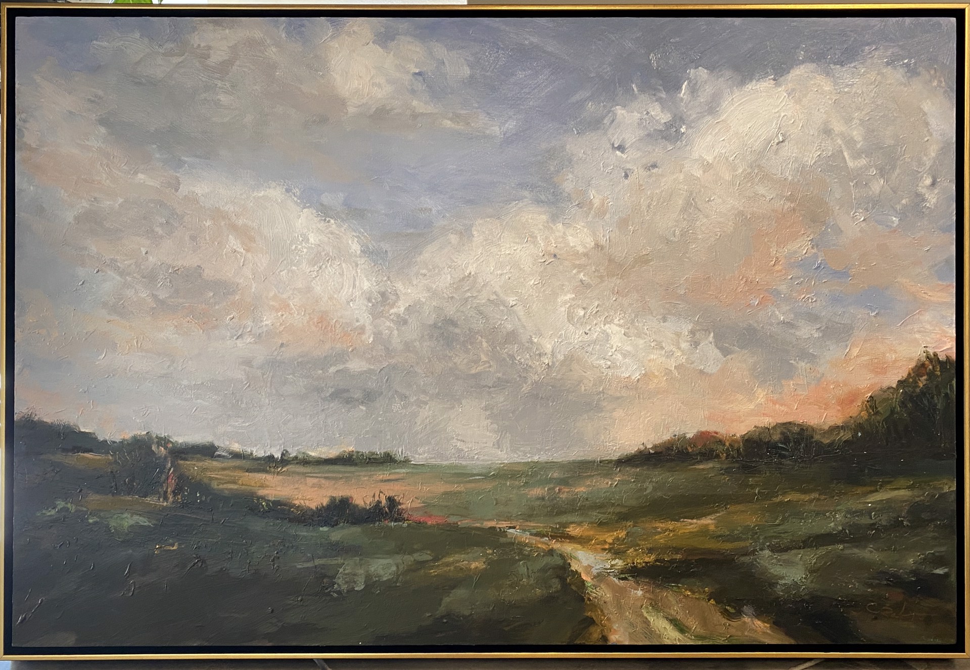 Commission oil on canvas landscape by Clarissa Randolph 36x50 / custom framed
