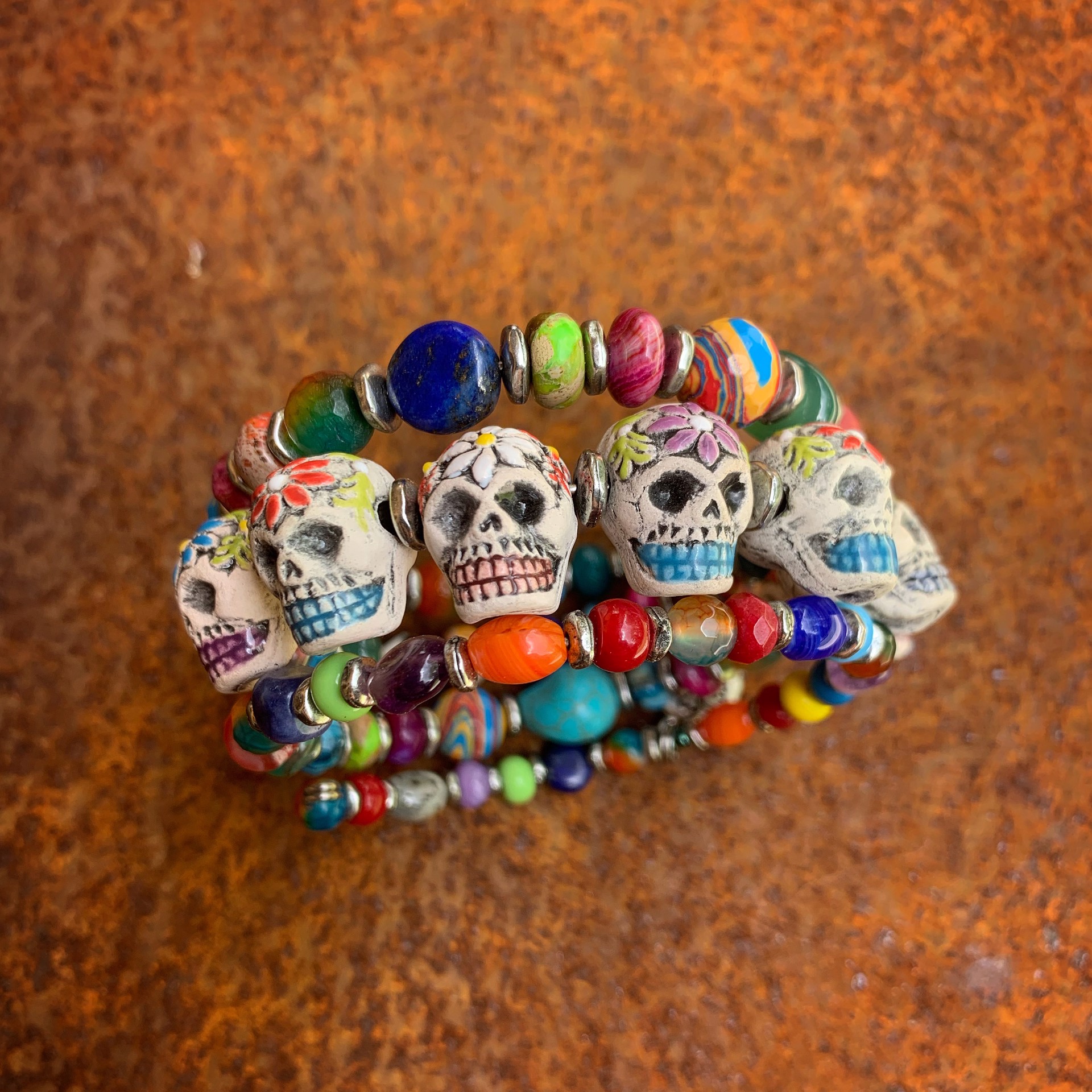 K636 Seven Skulls Bracelet by Kelly Ormsby