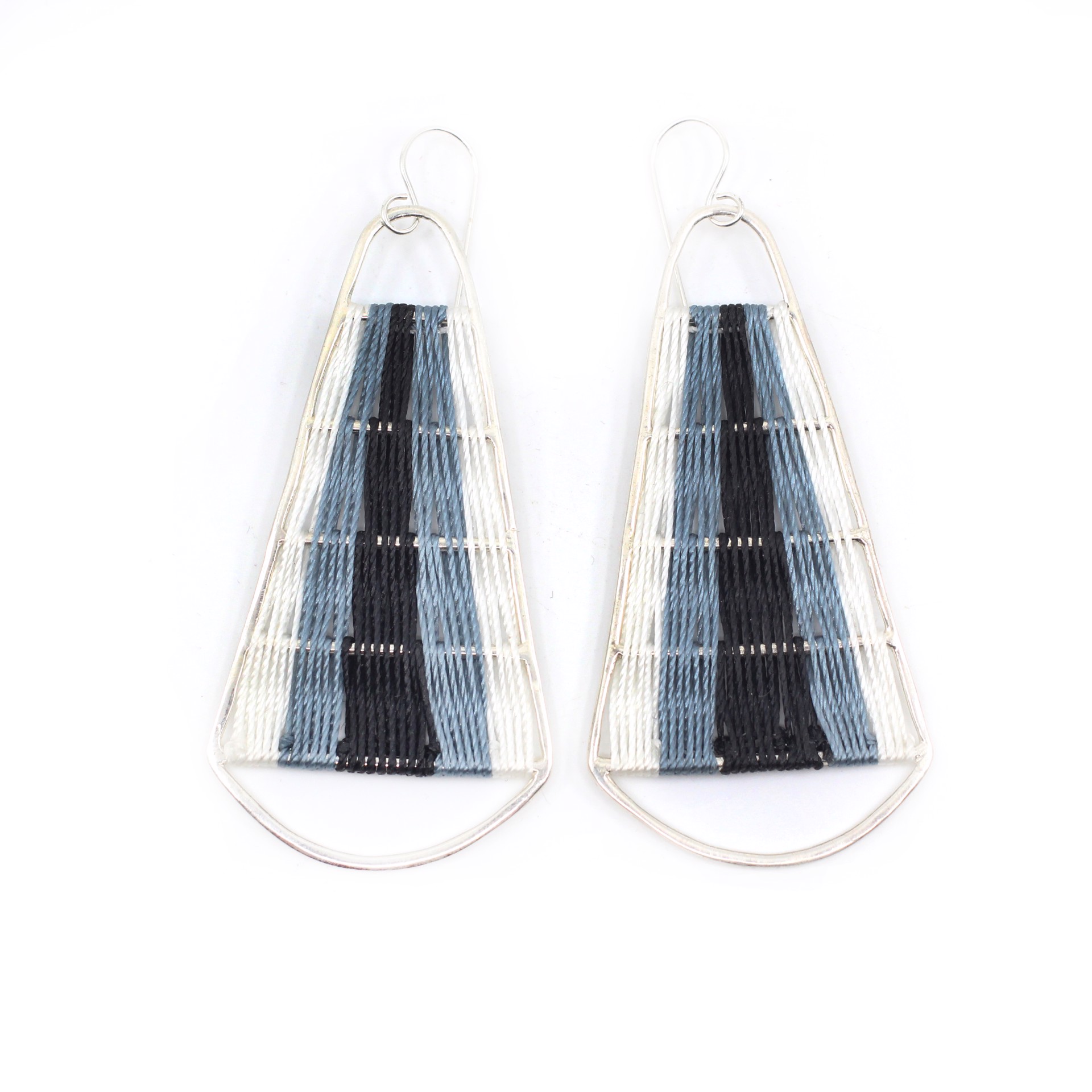 Horizon Earrings (Black, Blue, & White) by Flag Mountain Jewelry