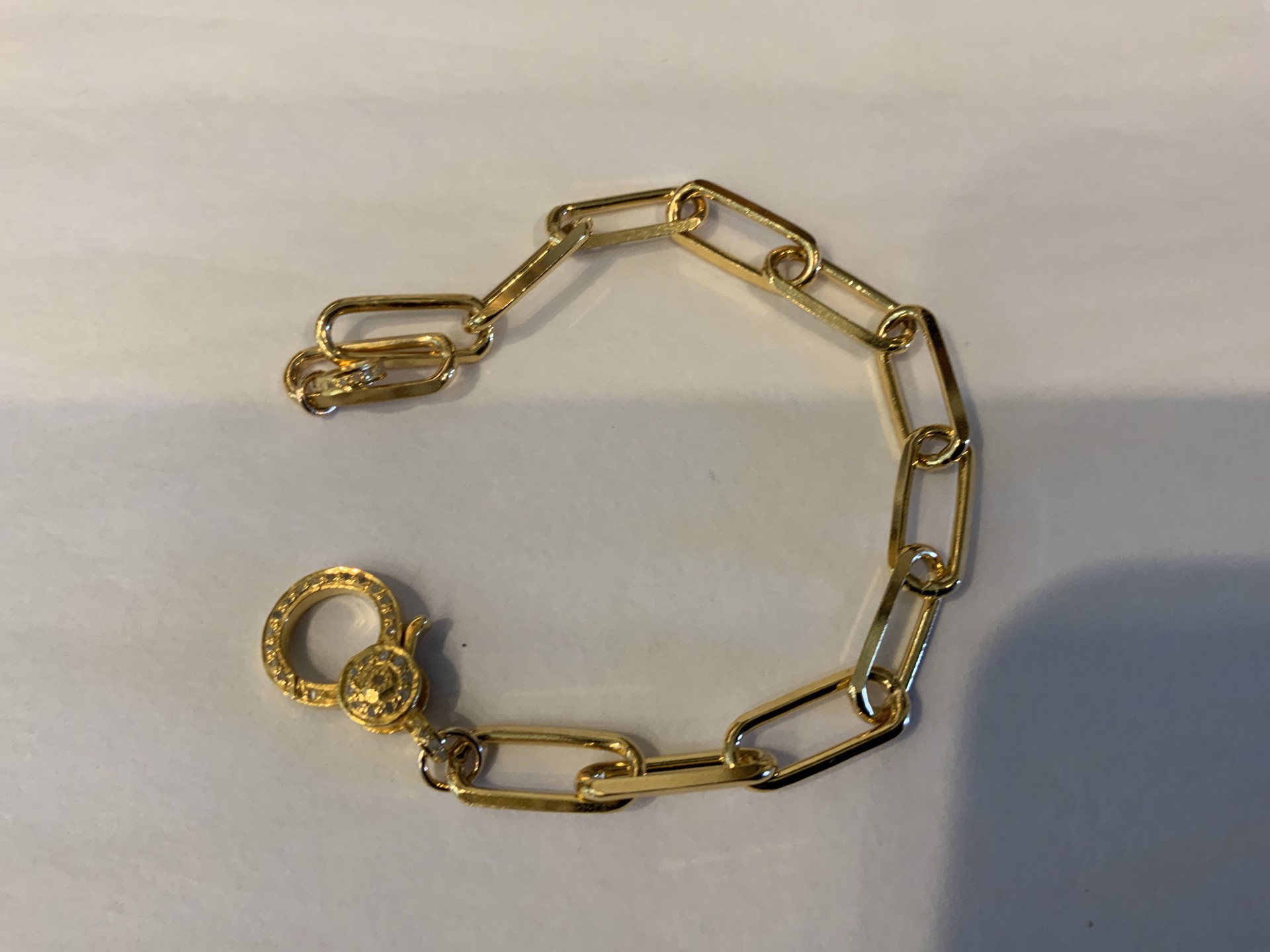 Gold Vermeil and Pave Diamond Chain Bracelet by Karen Birchmier
