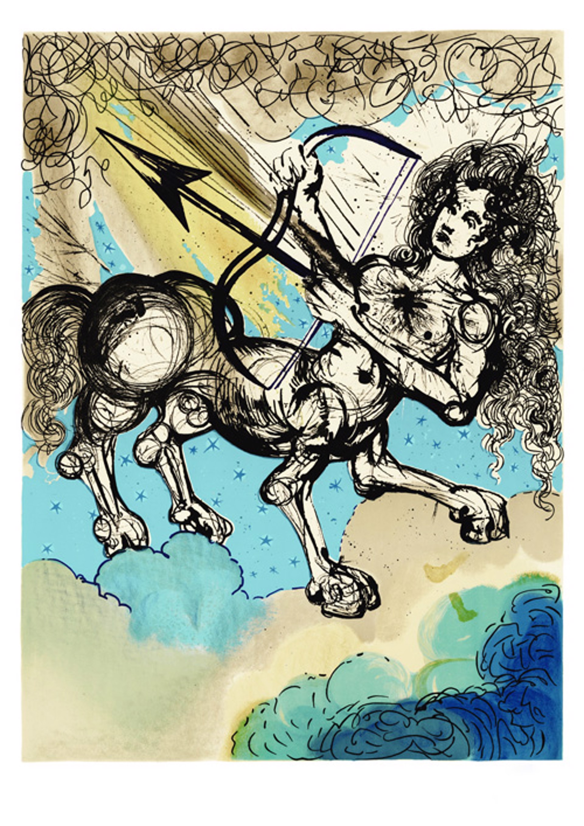 Sagittarius From Signs of the Zodiac Series by Salvador Dali