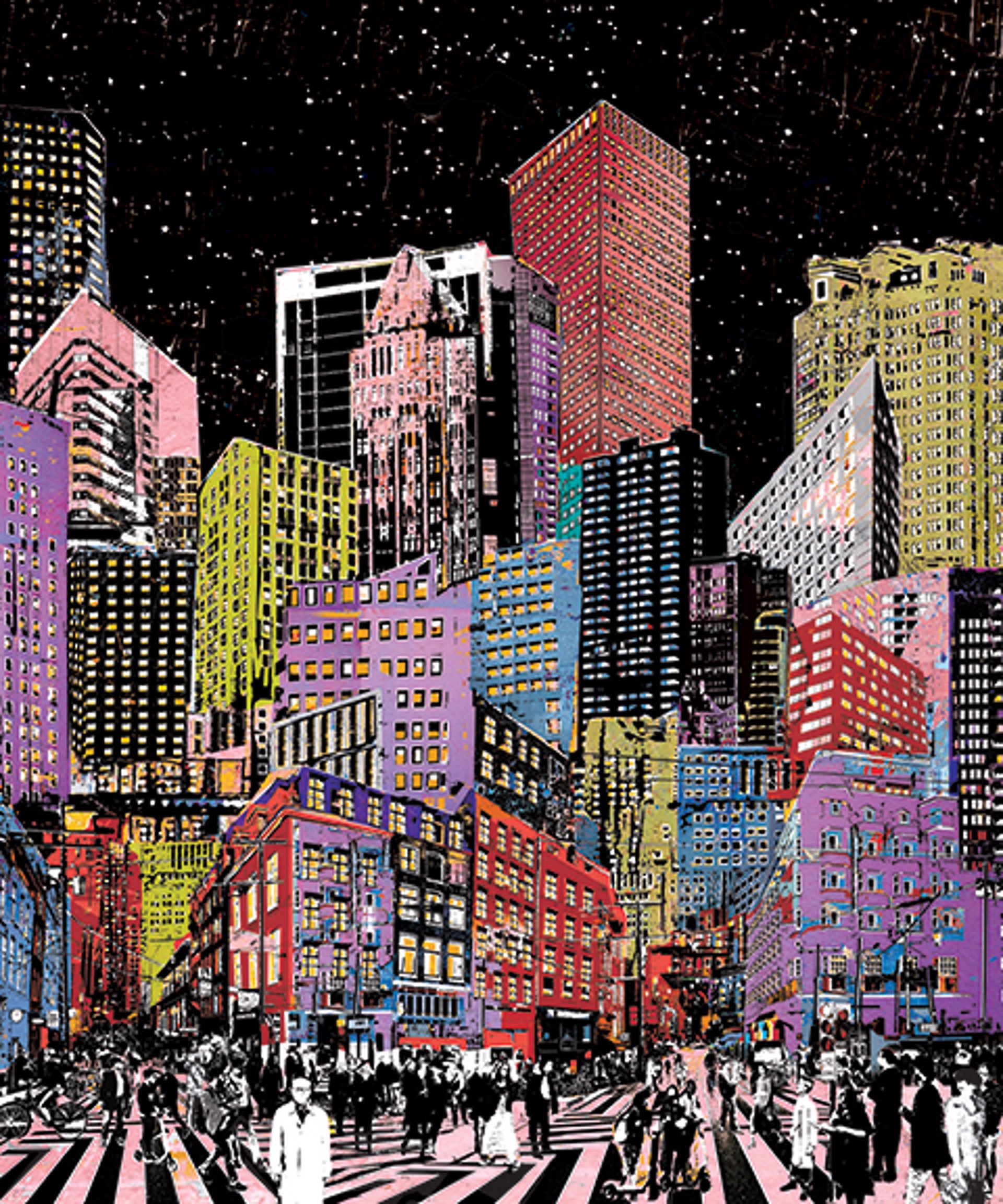 Big City at Night by Daryl Thetford