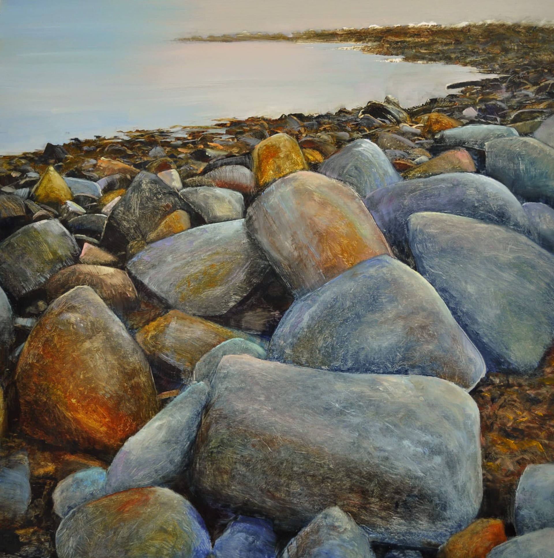 Shoreline Rolling Rocks by David Dunlop