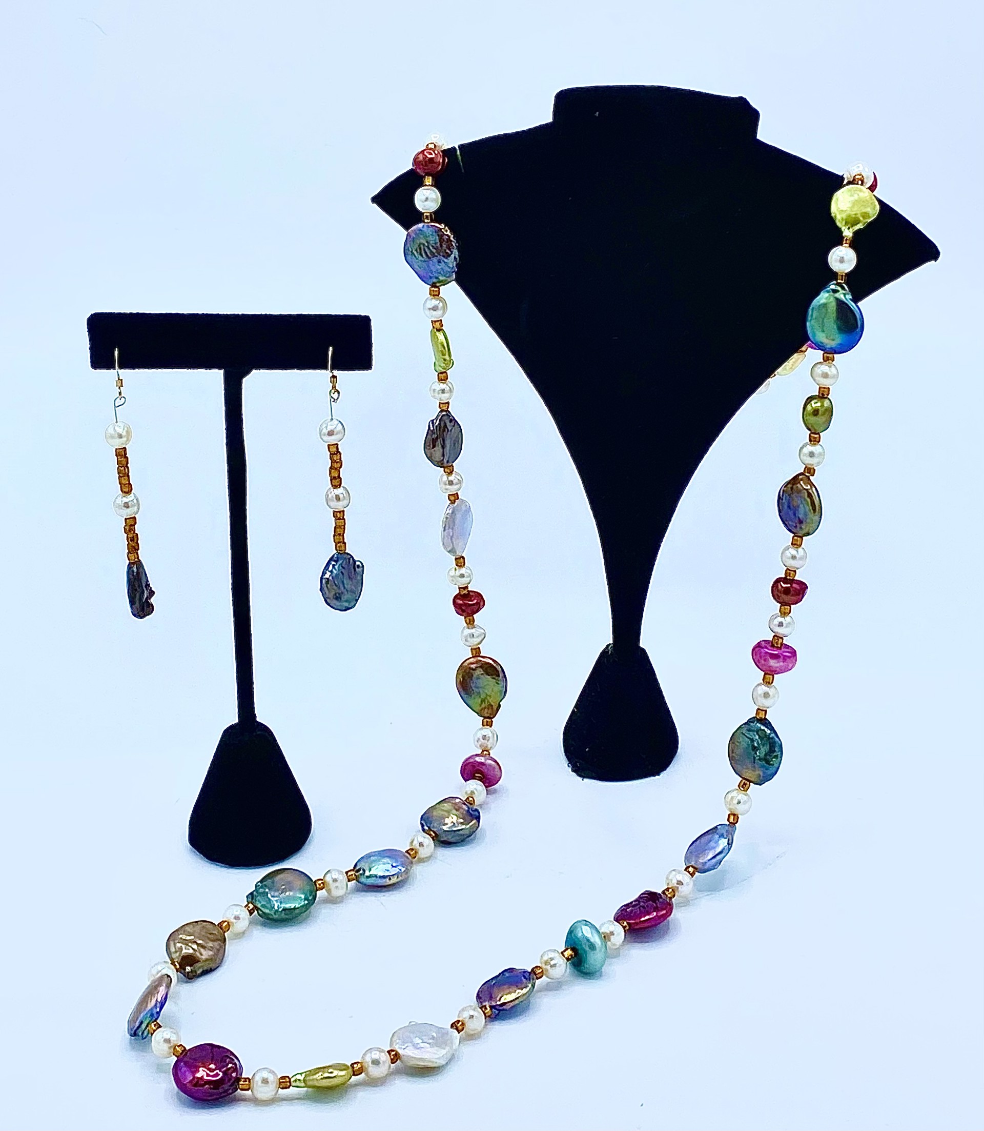 Mardi Gras Necklace and Earrings by Patrice Box