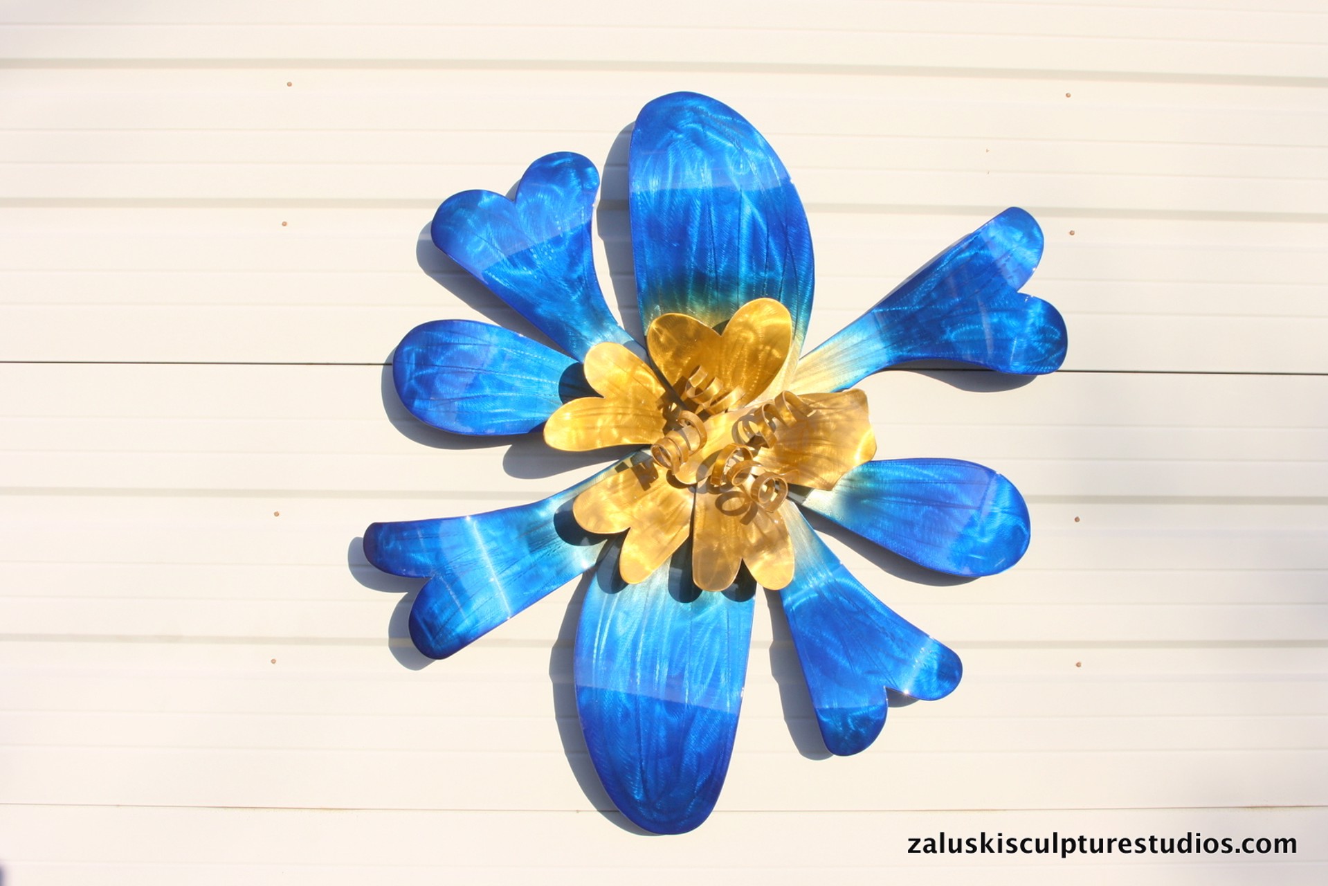 Blue & Gold Wall Flower by Steve Zaluski