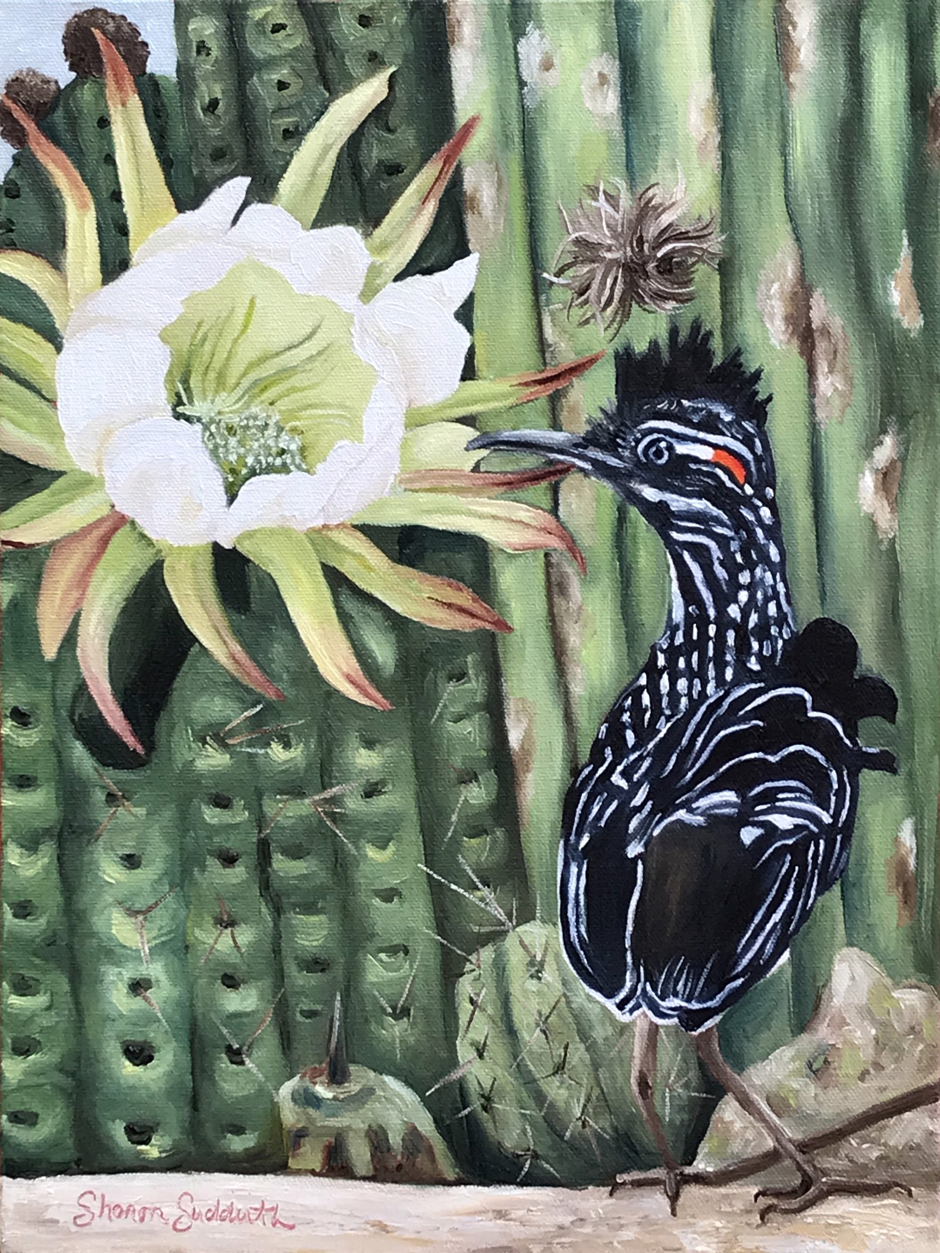 Desert Birds and Blooms I by Sharon Sudduth