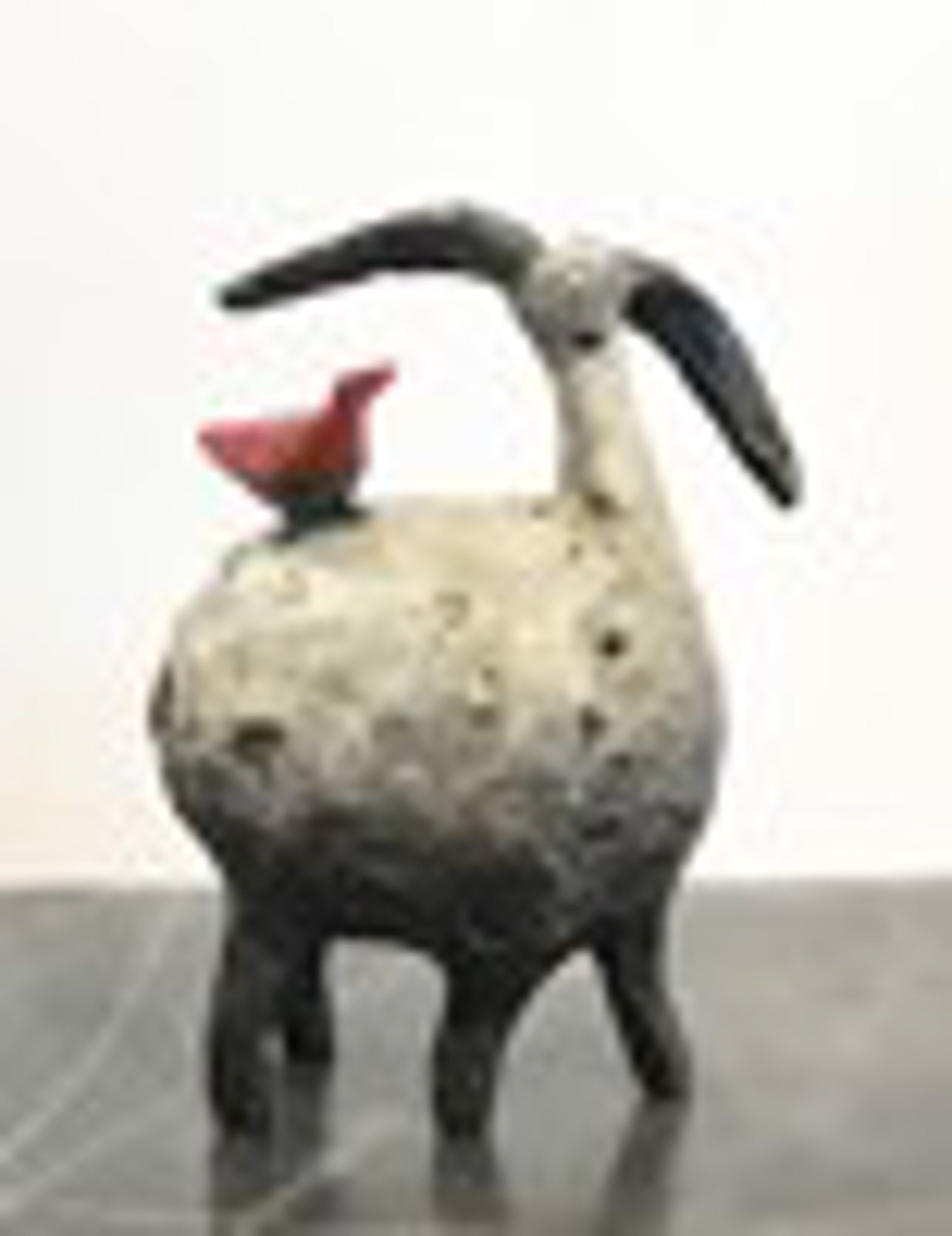 New Friends/Marble Patina/Red Bird by Jill Shwaiko
