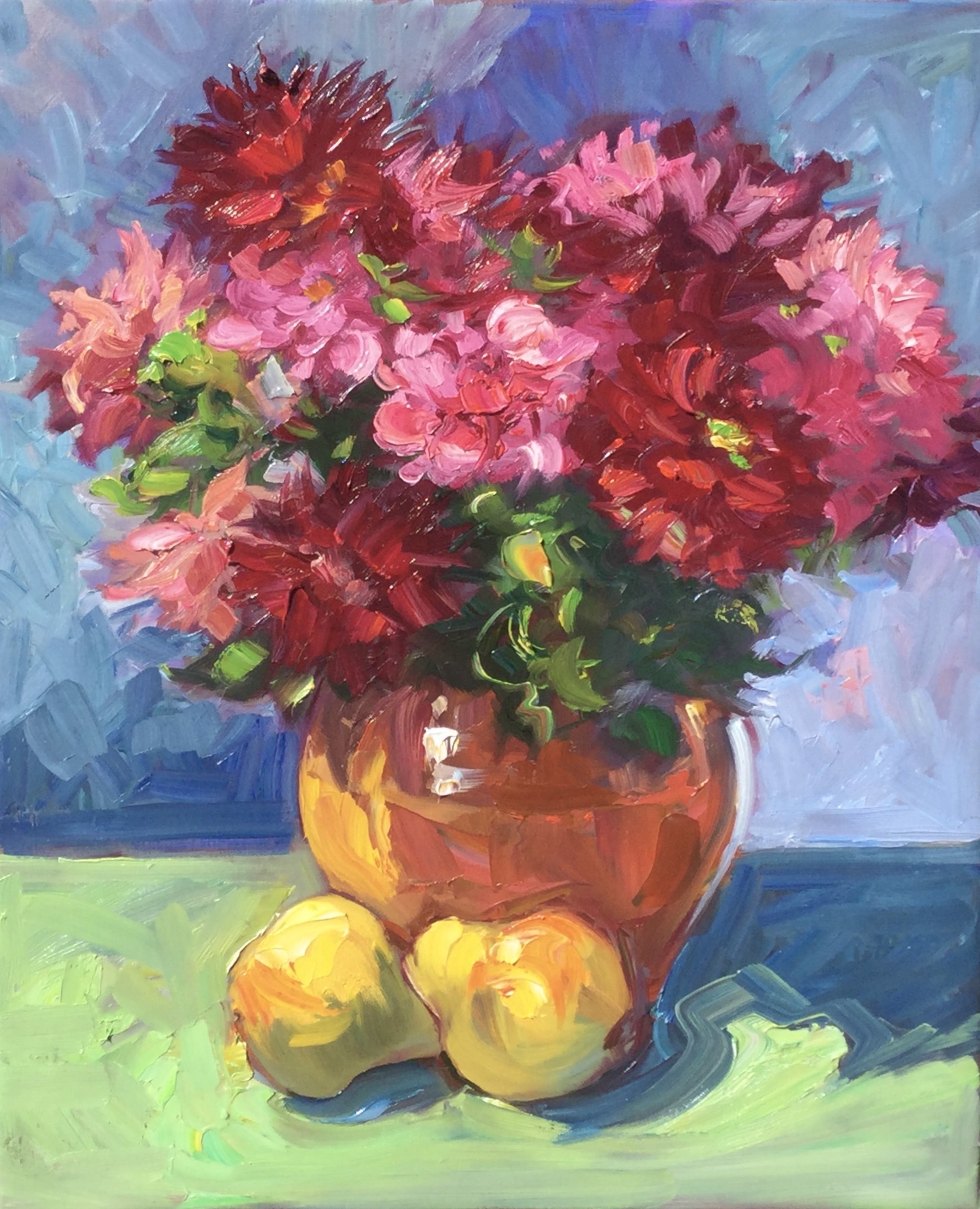 Red & Pink Provencal Roses by Maria Bertrán