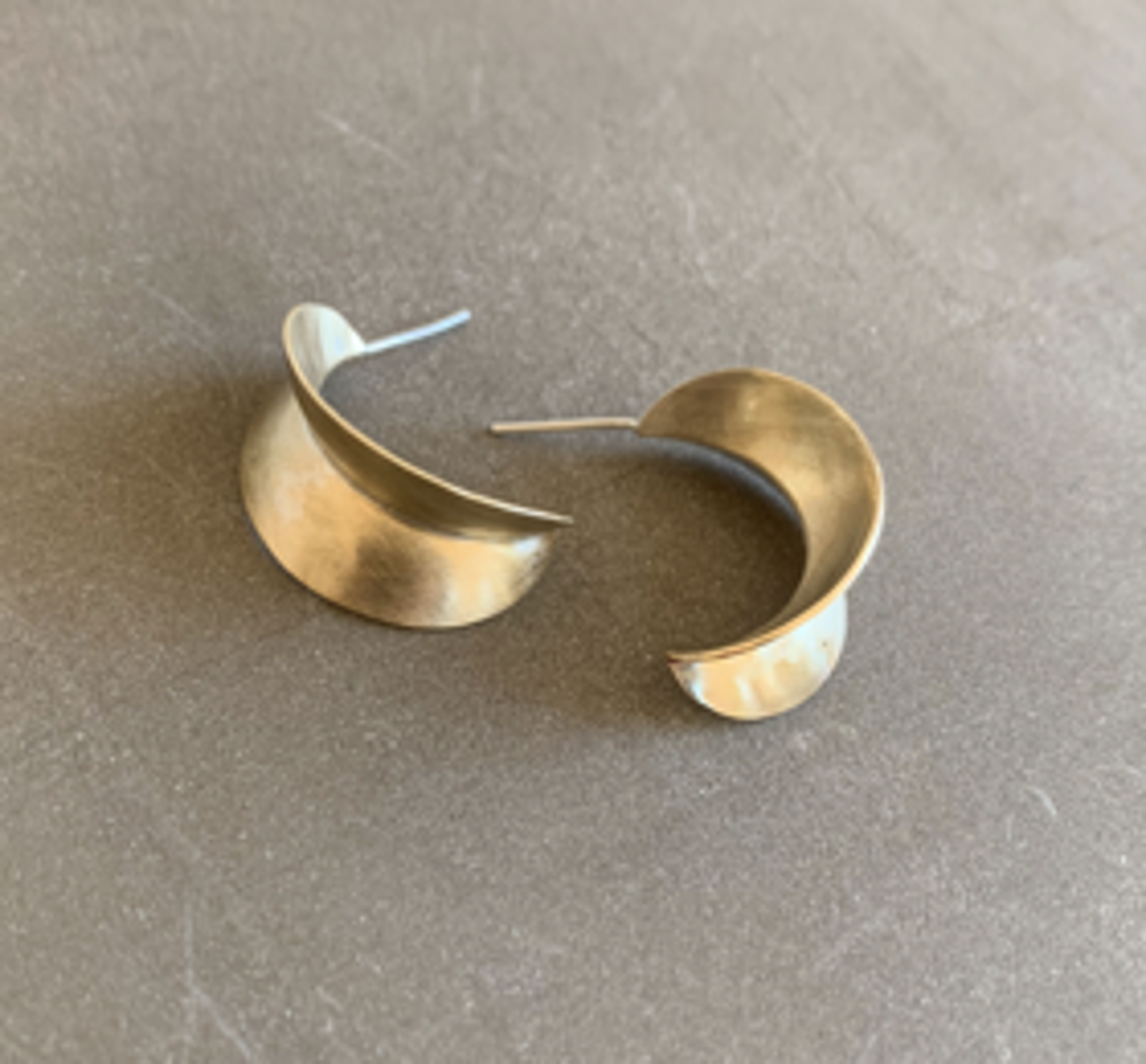 Small Fold Hoops Brass by Audrey Laine