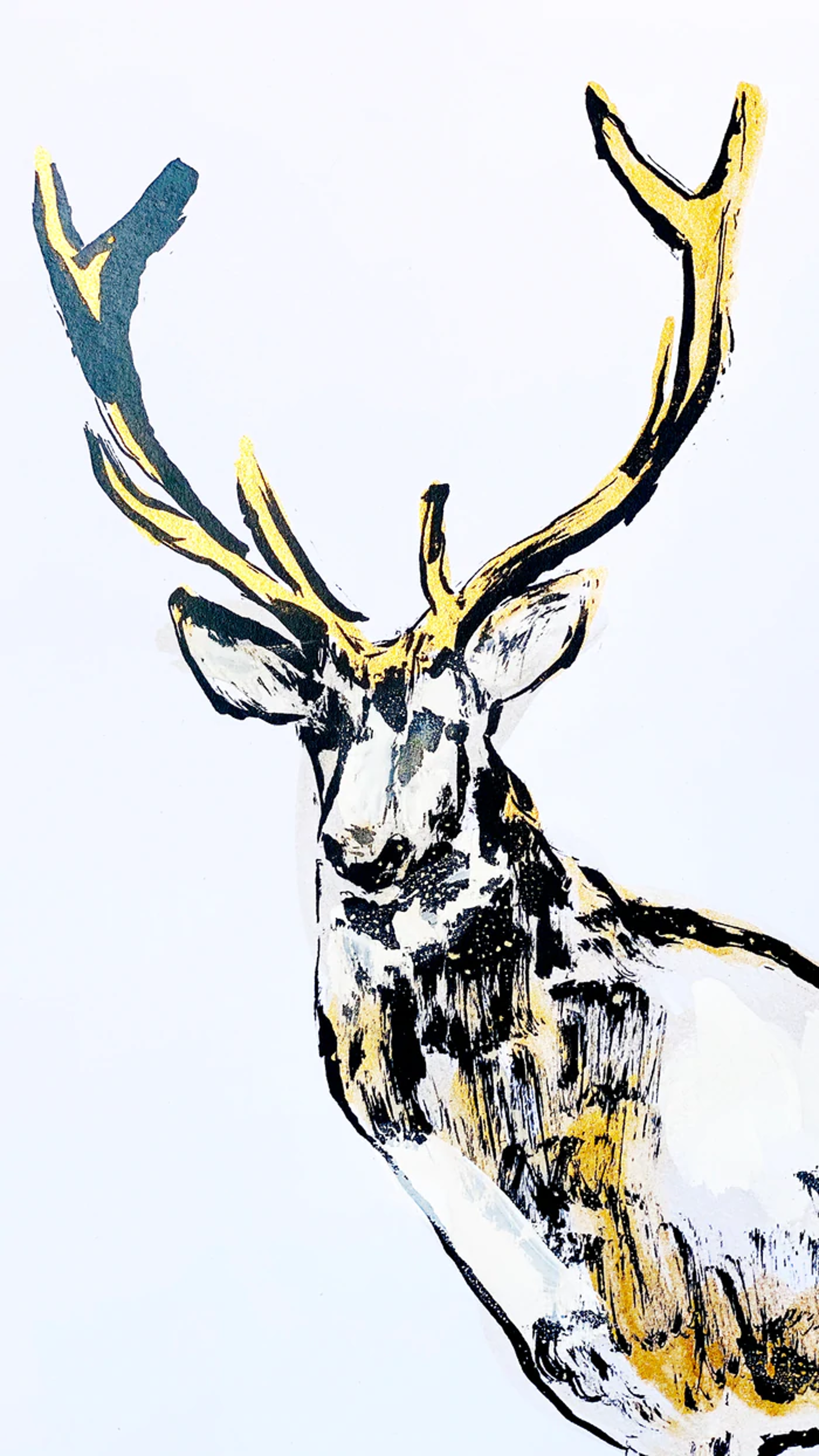 Gold Dappled Stag, Left by Anne-Louise Ewen