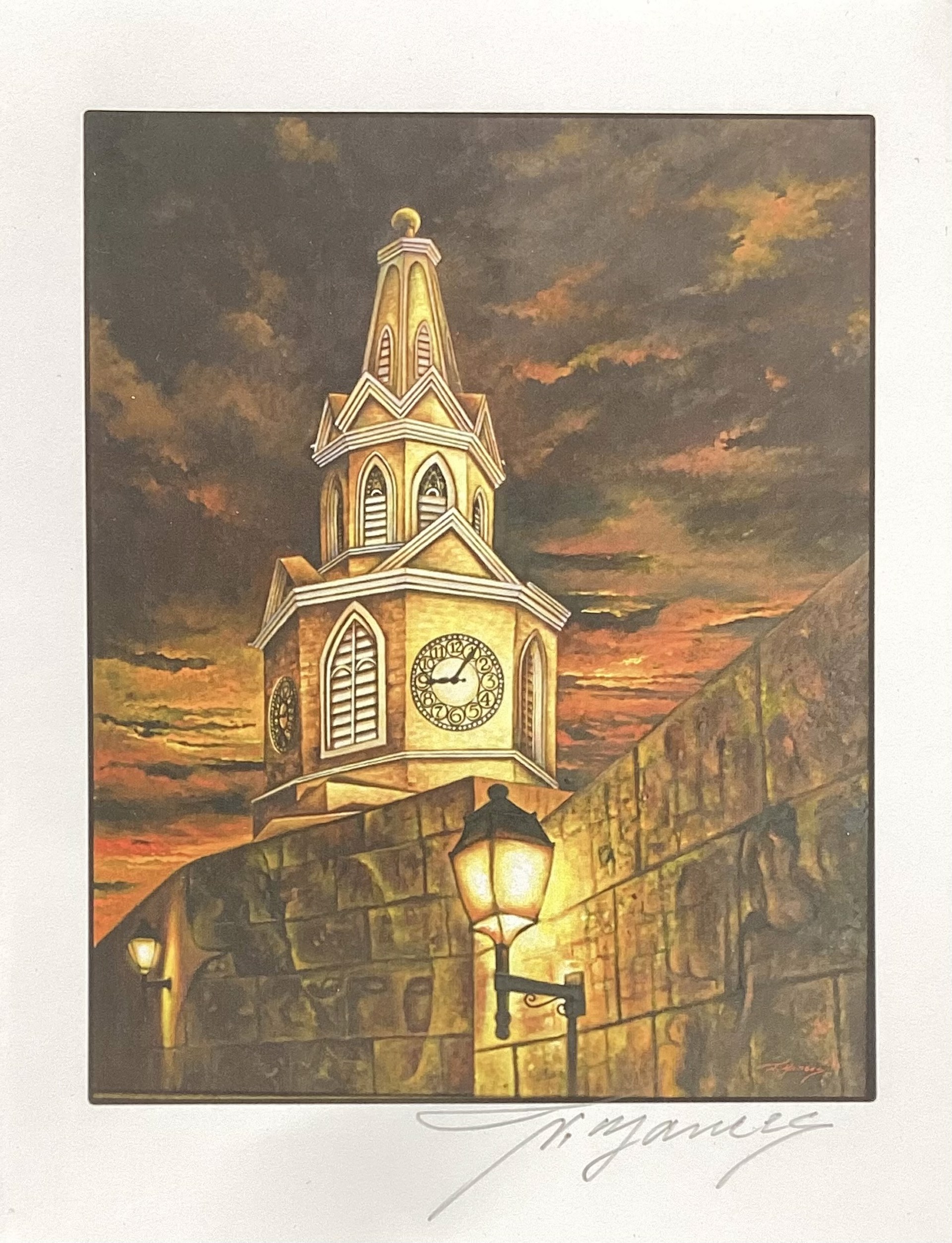 Frameable Card - Torre del Reloj by Jorge Yances