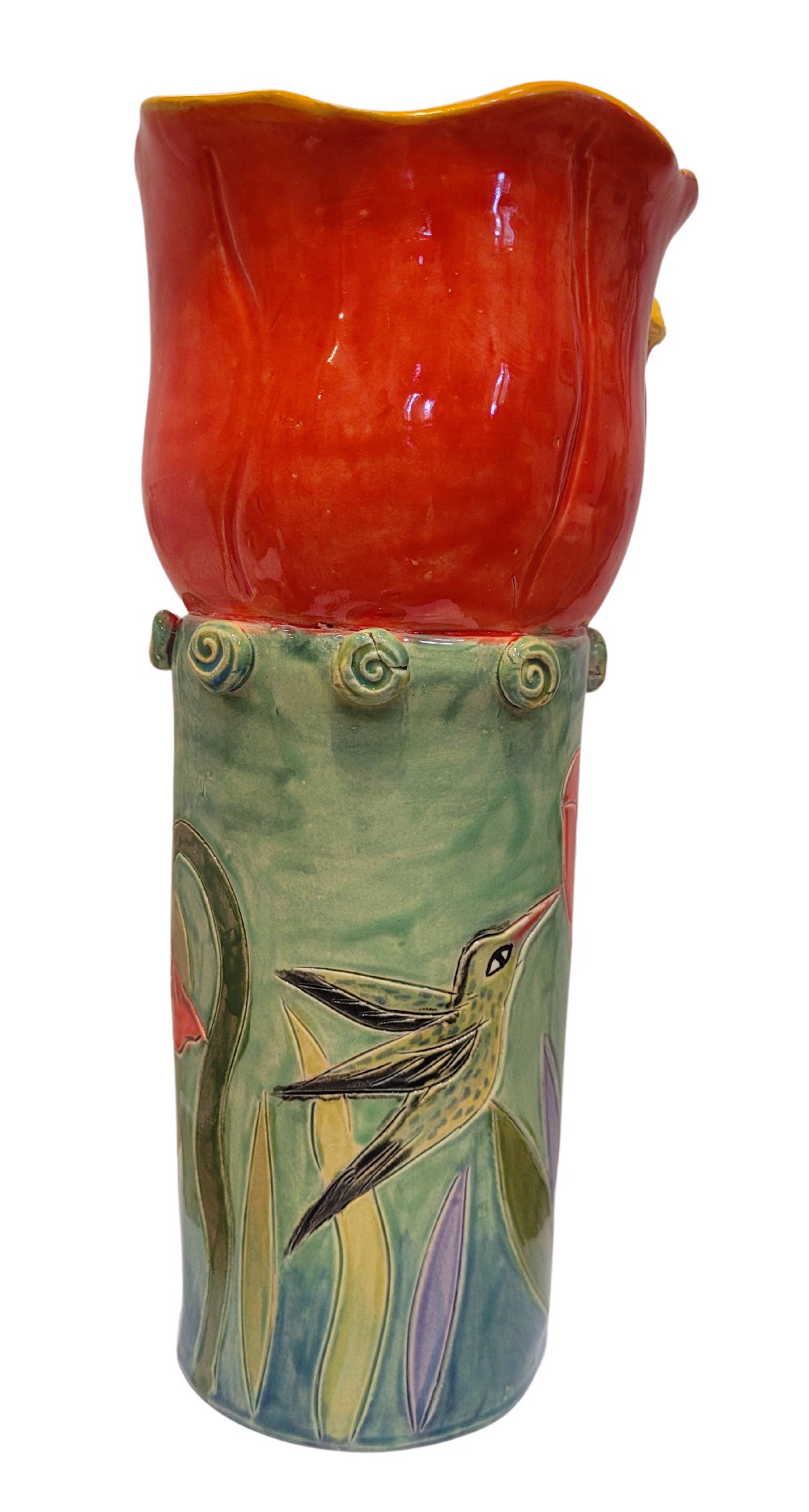 Tulip Vase with Humingbird by Robin Chlad