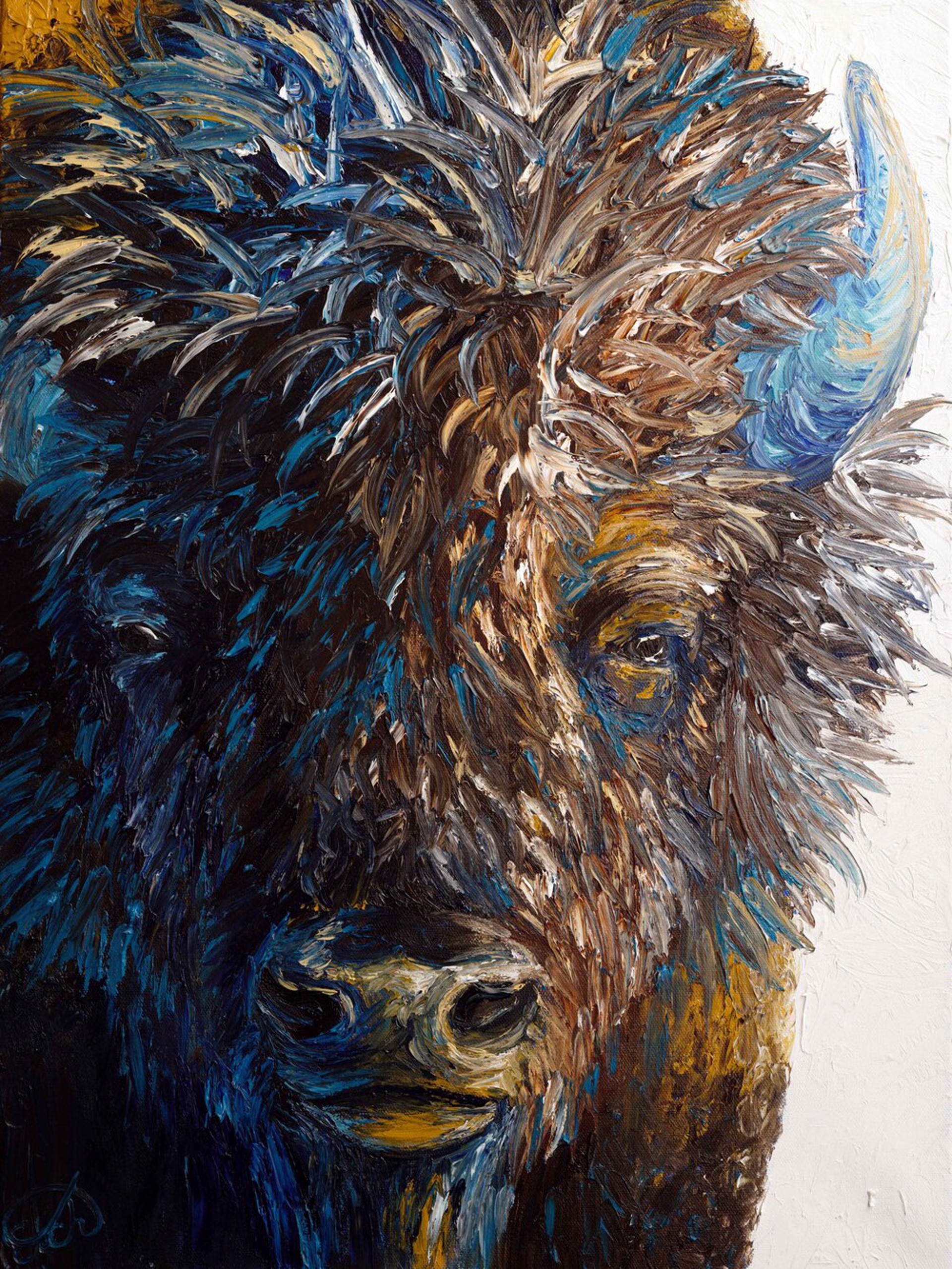 Portrait of a Bison by Elizabeth Mordensky