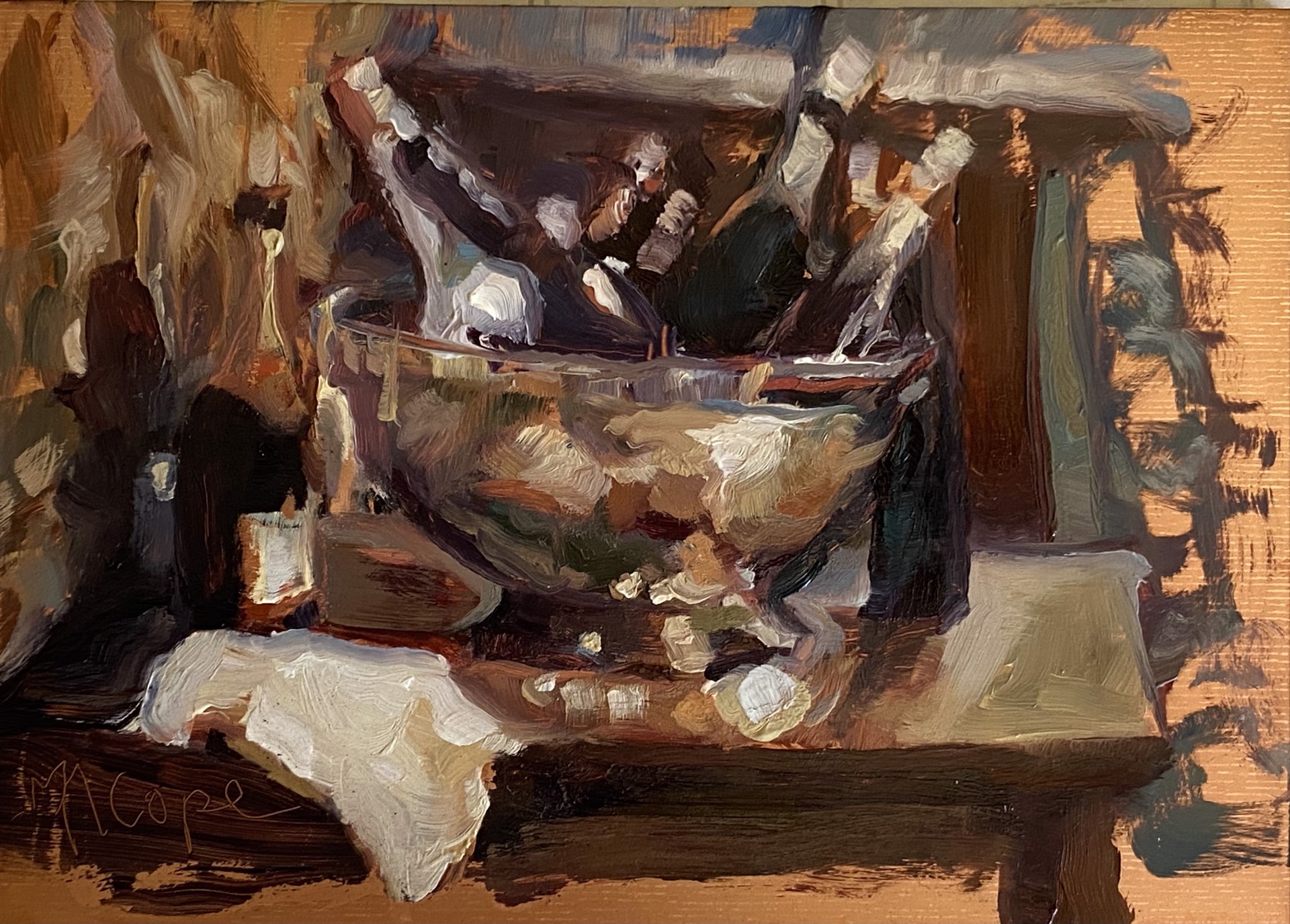 "Ice Bucket" original oil painting by Mary Ann Cope