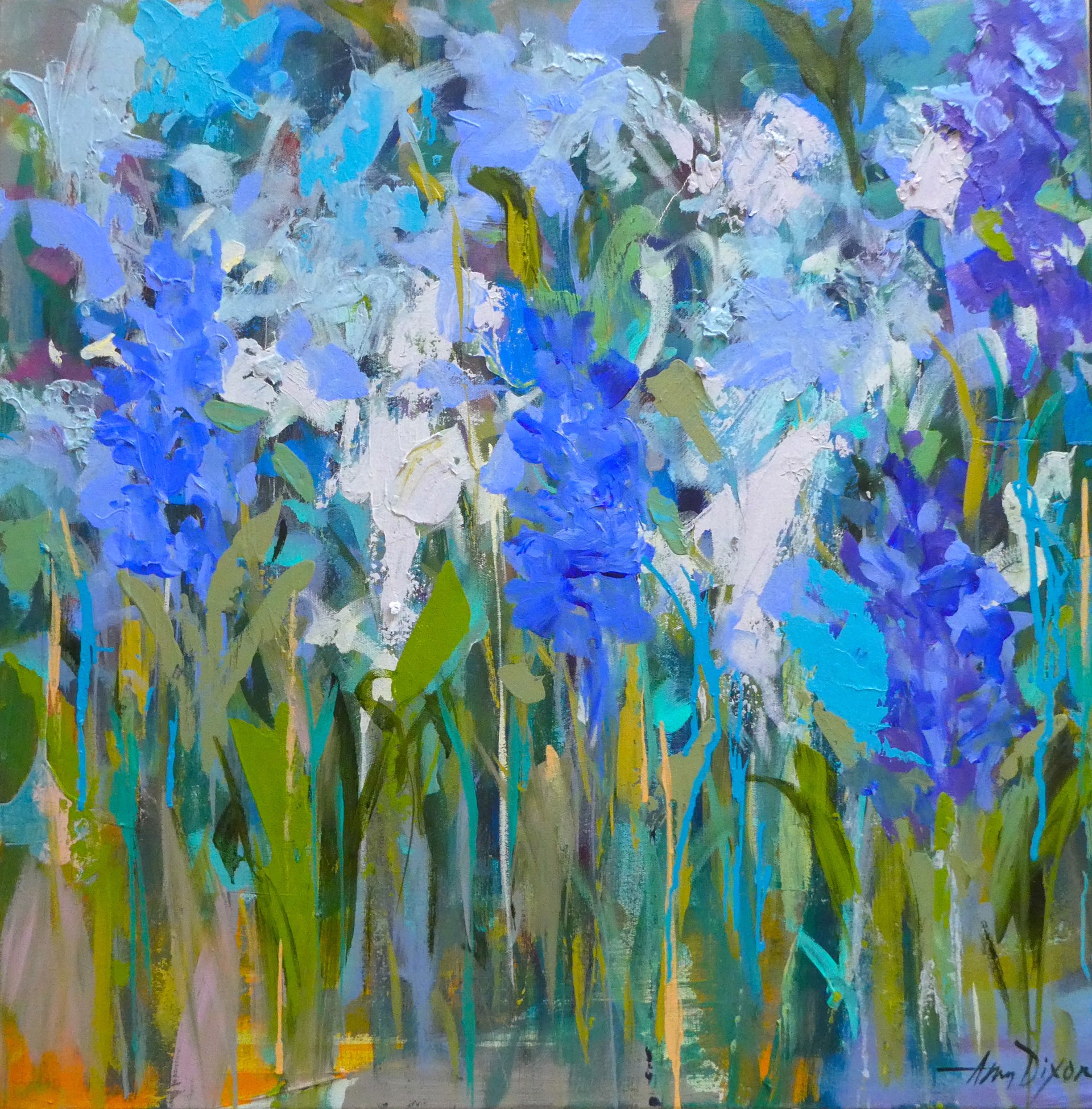 "Rhapsody in Blue" original mixed media painting by Amy Dixon