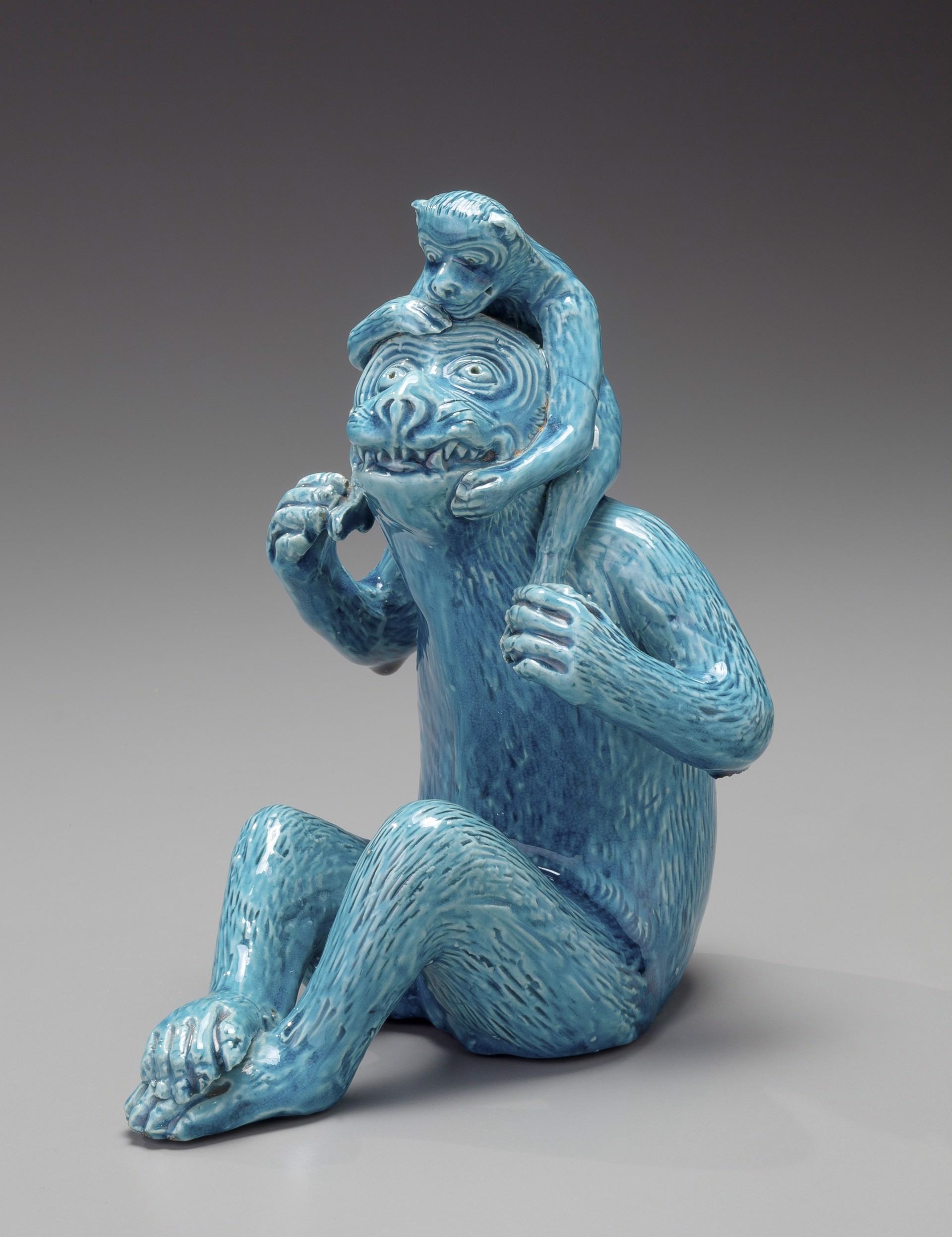 TURQUOISE MONKEY WITH YOUNG