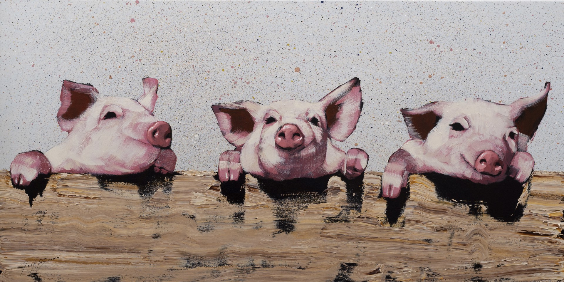 Three Pigs on Blue Sprinkles by Josh Brown
