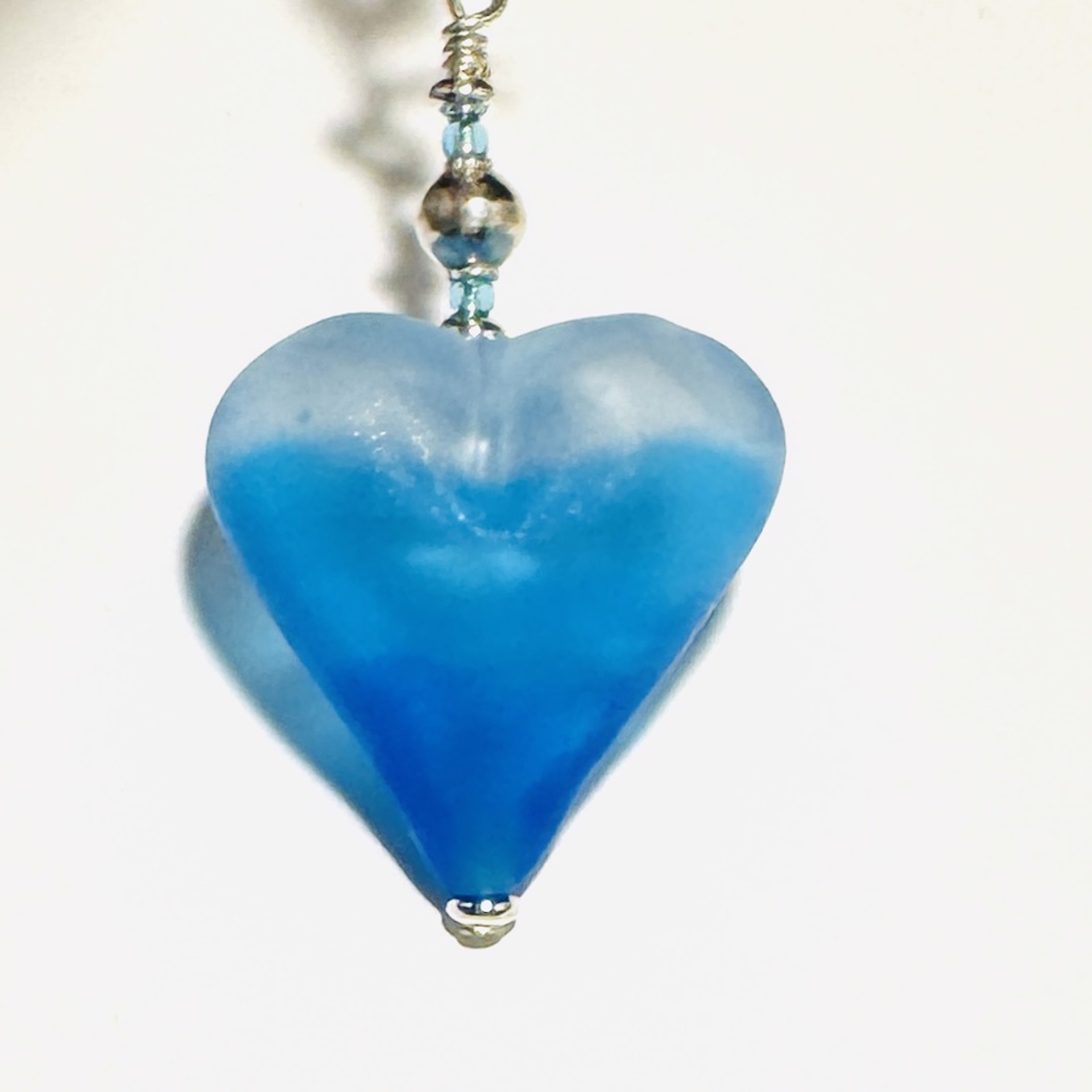 Ombré Blue Heart Charm LS24-76 by Linda Sacra