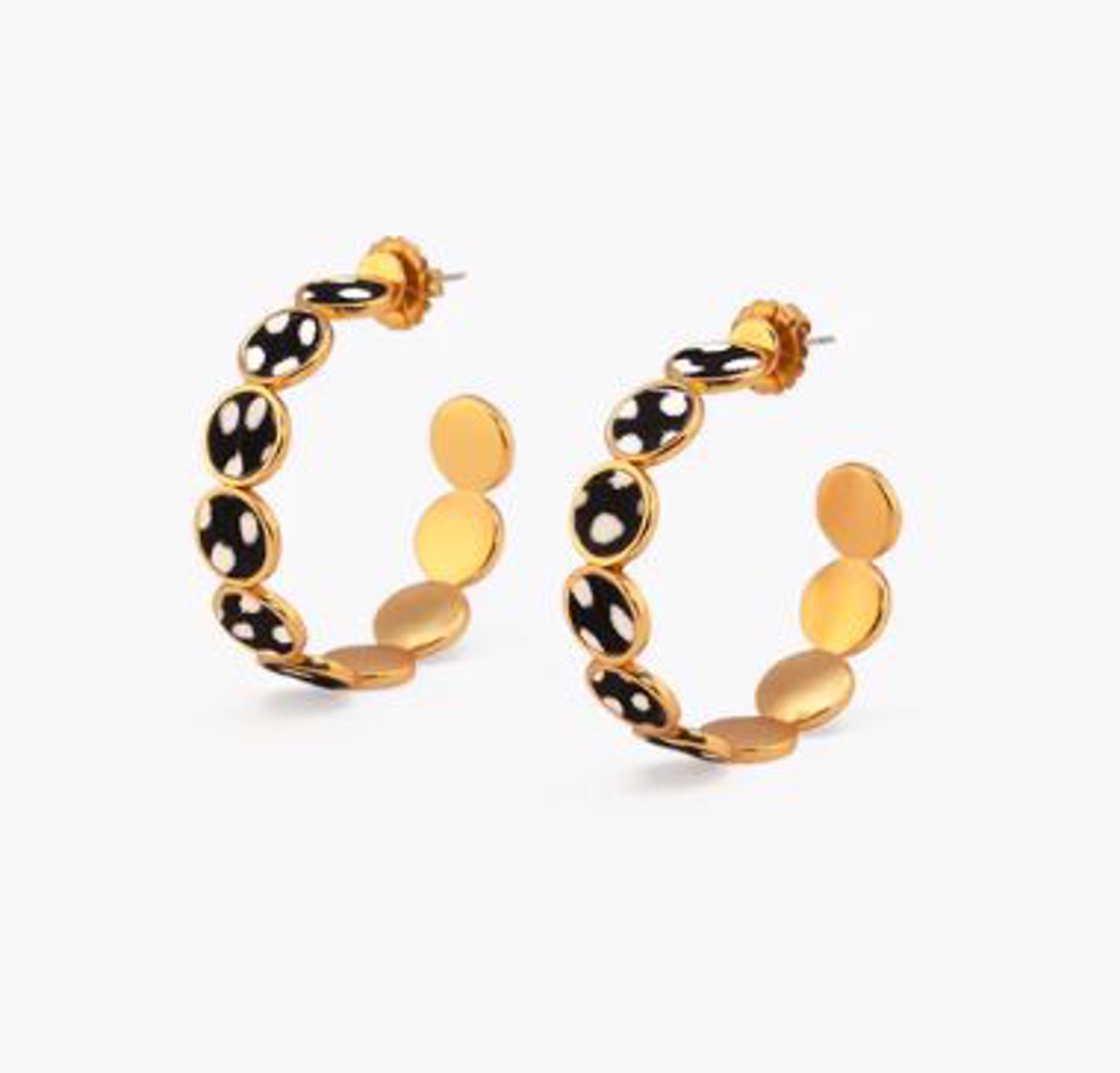 Dracula Multi-Bezel Hoop Earrings - Guinea by Brackish