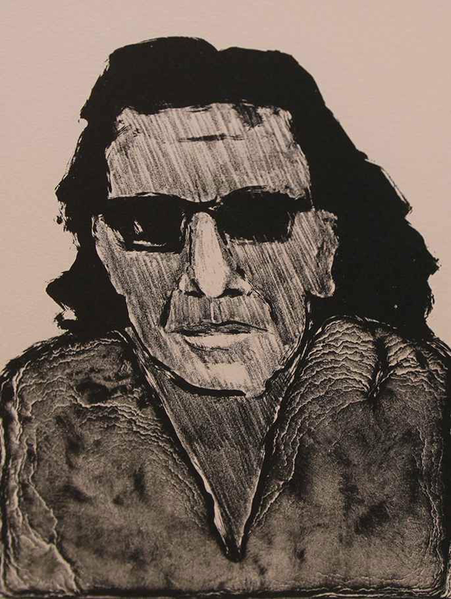 Self-portrait with Dark Glasses (Second State), Ed. 8 of 20 by Fritz Scholder