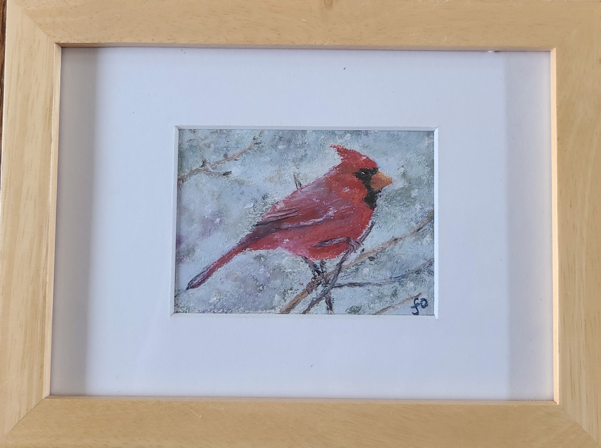 Cardinal in Snow by Fannie Olsen