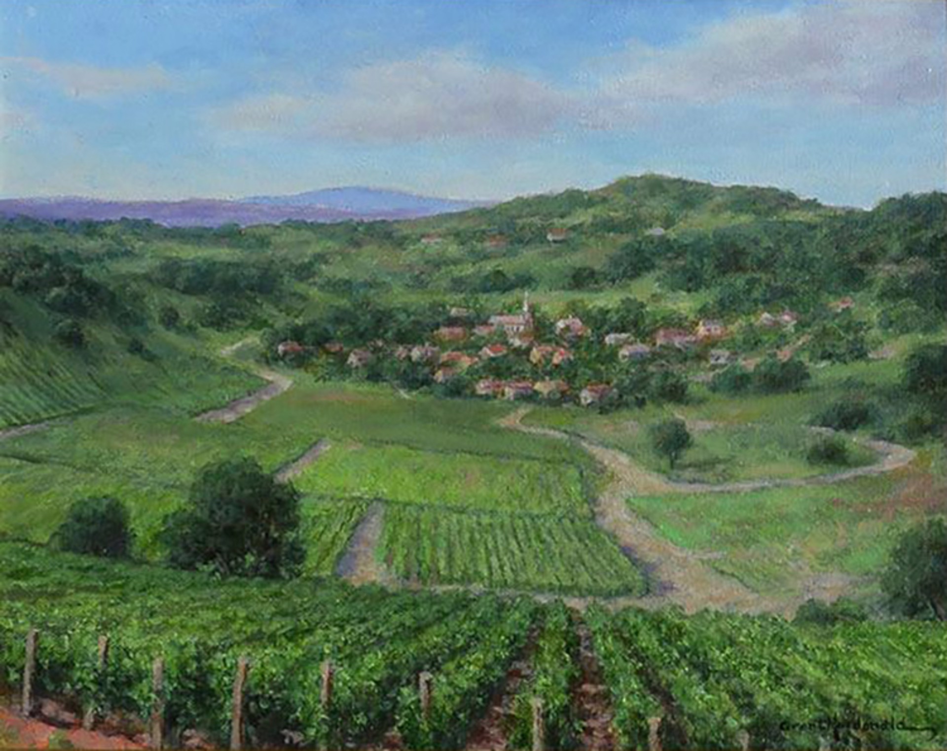 Village in Burgundy by Grant Macdonald